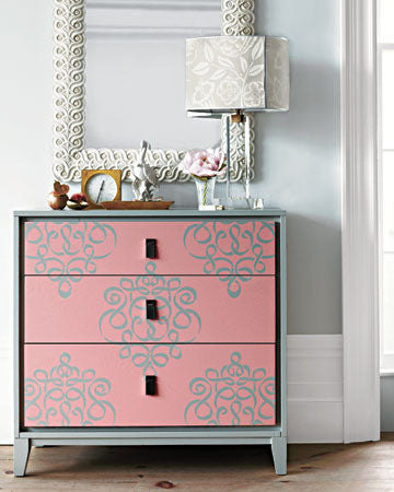 Damask Ribbon Furniture Stencil - Reusable DIY Painting Template for Wood, Walls & Fabric - Perfect for Home Decor, Crafts & Upcycling Projects