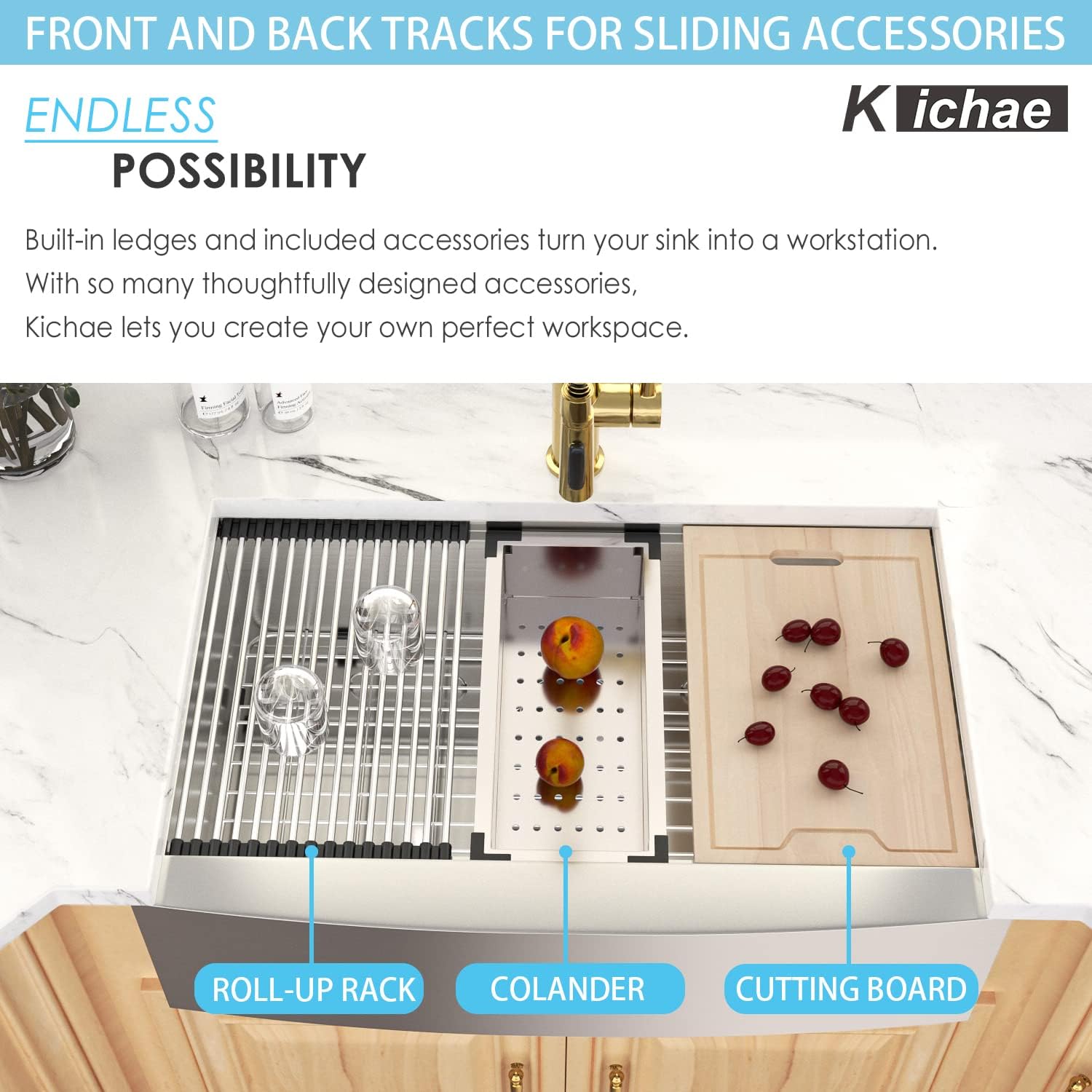 36 Inch Stainless Steel Farmhouse Kitchen Sink - Single Bowl Apron Front Farm Sink with Accessories | Handmade Modern Design for Rustic & Contemporary Kitchens | Perfect for Cooking, Baking, and Entertaining
