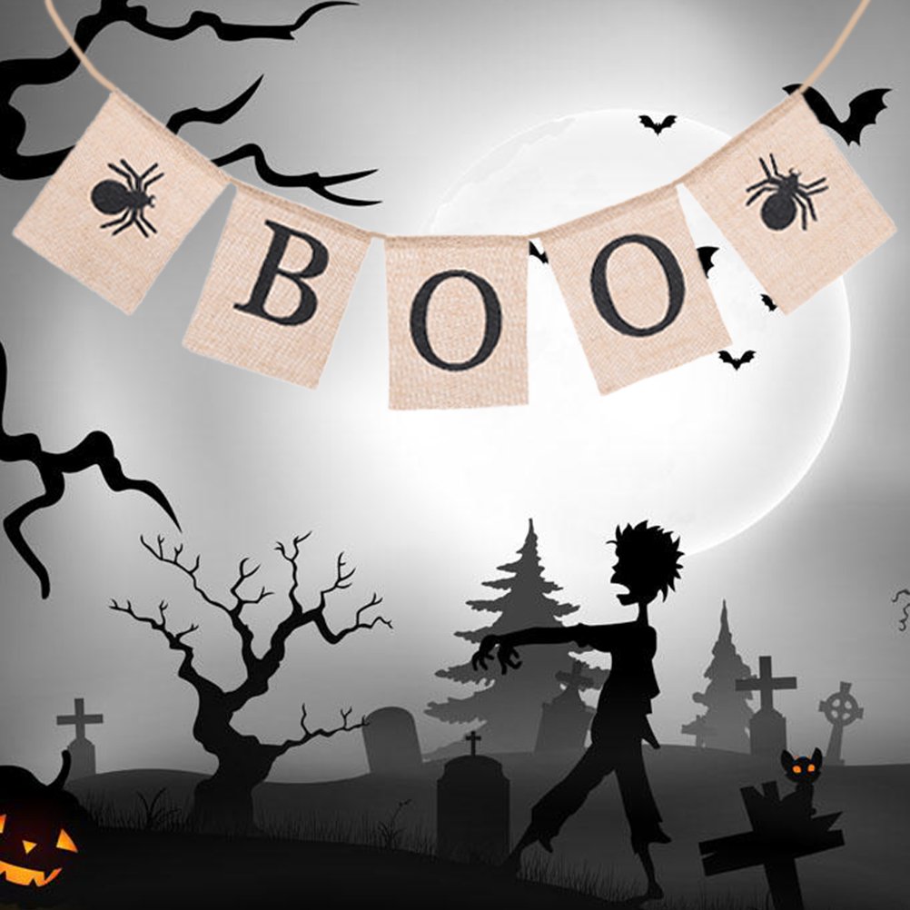 BESPORTBLE Halloween Party Decorations - Outdoor Hanging Banners, Wreaths & Swallowtail Flags for Spooky Home & Yard Decor | Perfect for Halloween Parties, Trick or Treating & Seasonal Festivities