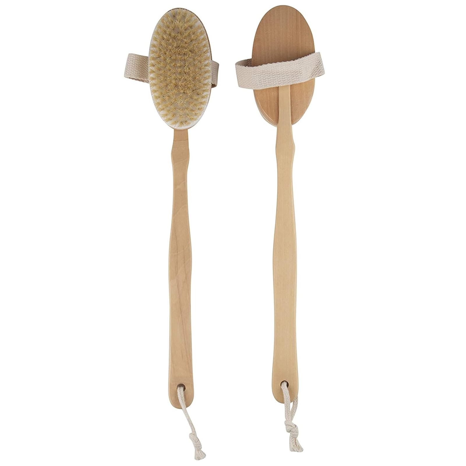 Juvale 2-Pack Detachable Dry Brushing Body Brush with Long Handle - Exfoliating Back Brush for Shower, Lymphatic Drainage & Skin Care, 16.9 Inches - Perfect for Home Spa & Self-Care Routine