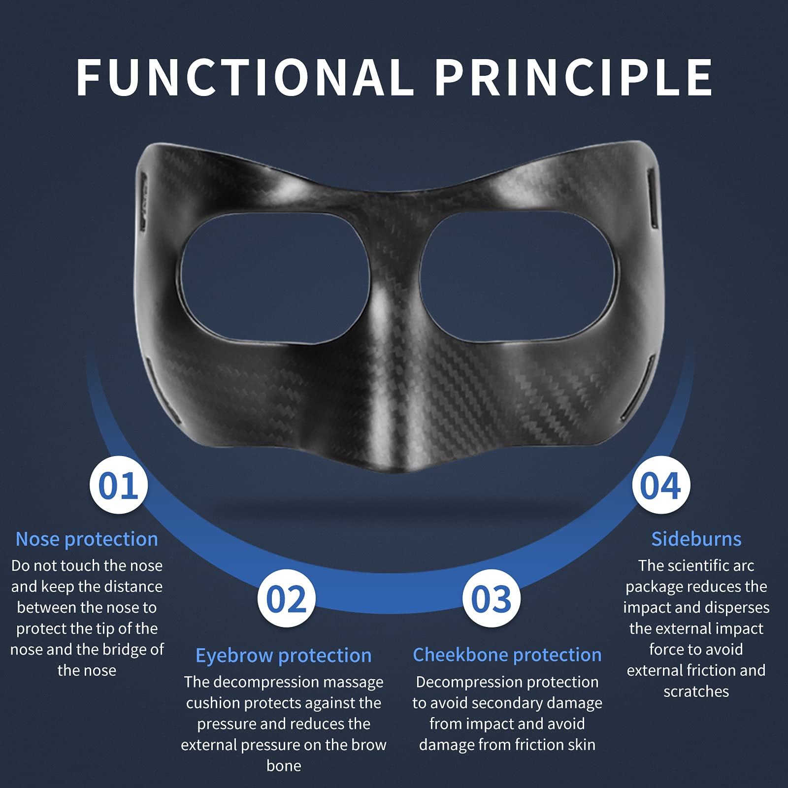 Carbon Fiber Nose Guard for Broken Nose - Adjustable Face Shield with Padding for Men & Women - Impact Protection for Sports & Activities - Ideal for Boxing, MMA, Rugby & Contact Sports Safety