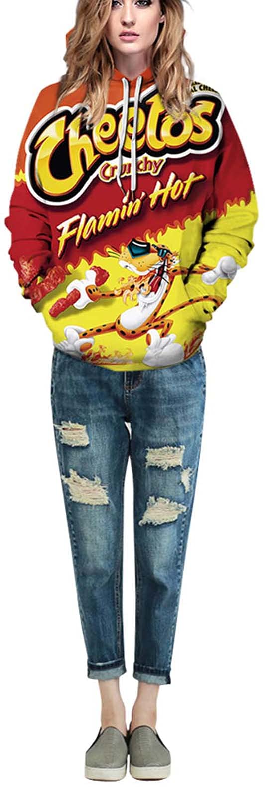 Keasmto 3D Ramen Chicken Noodle Soup Hoodie - Unisex Beef Print Sweatshirt for Men & Women | Soft Cotton Pullover | Cute Foodie Fashion for Casual Wear & Anime Lovers