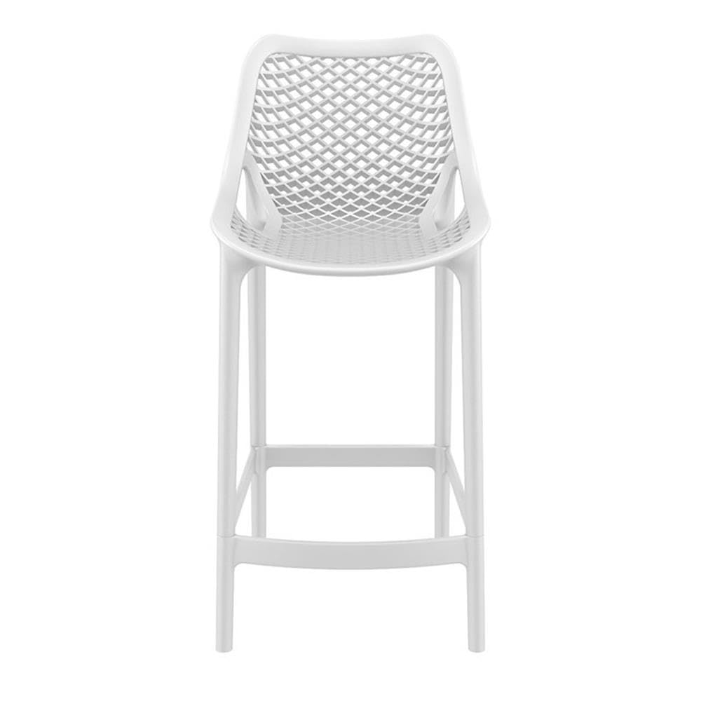 White Compamia Air Patio Counter Stool Set of 2 - Lightweight Outdoor Bar Stools for Patio, Deck, Poolside & Backyard Dining
