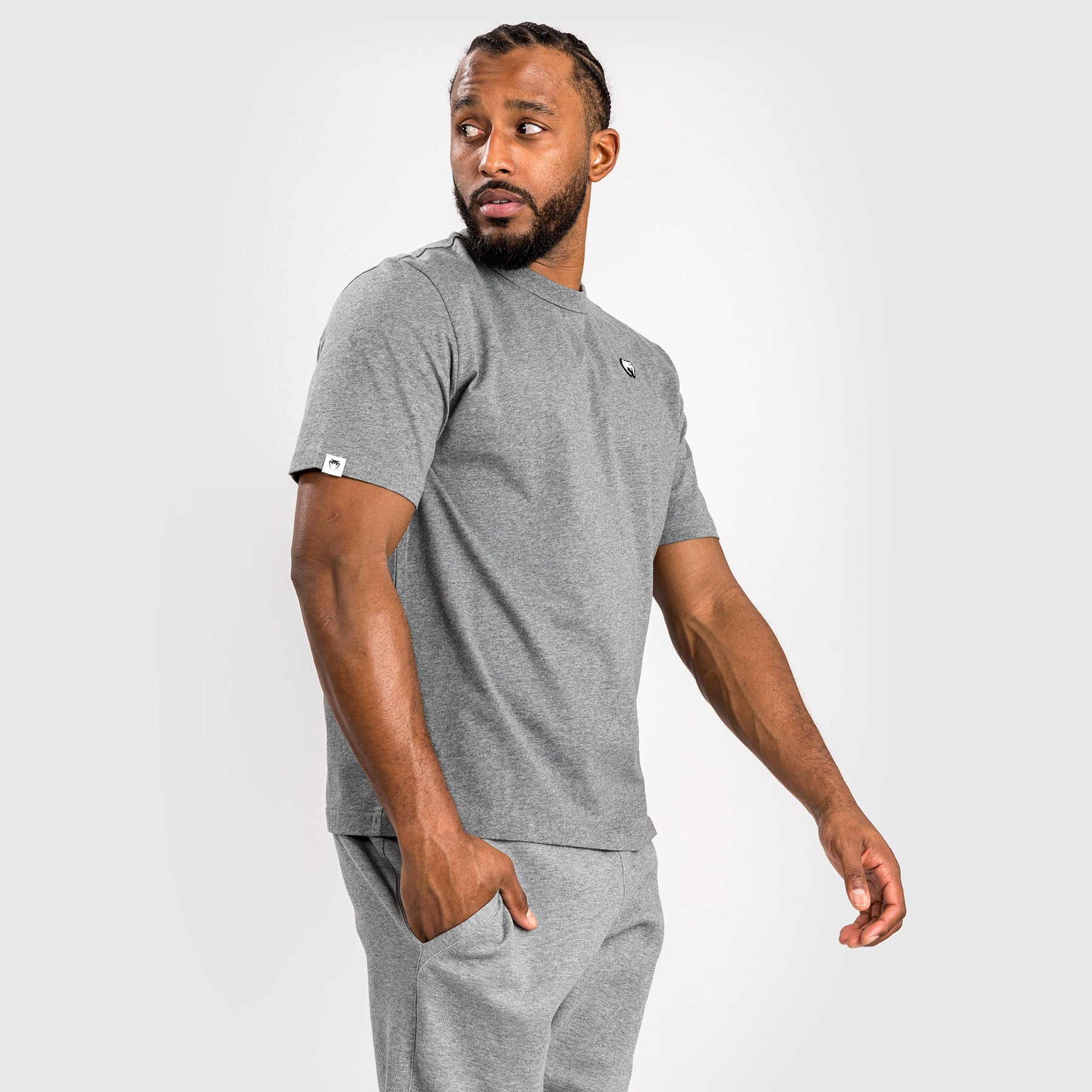Venum Silent Power Lite T-Shirt - Light Heather Grey | Breathable & Comfortable Training Shirt for MMA, Boxing & Fitness Workouts