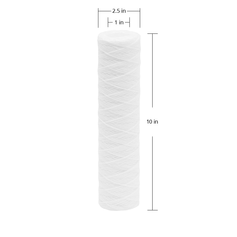 10 String Wound Cartridge Filter Replacement - High Efficiency Water Filtration for Home, Aquarium, and Industrial Use
