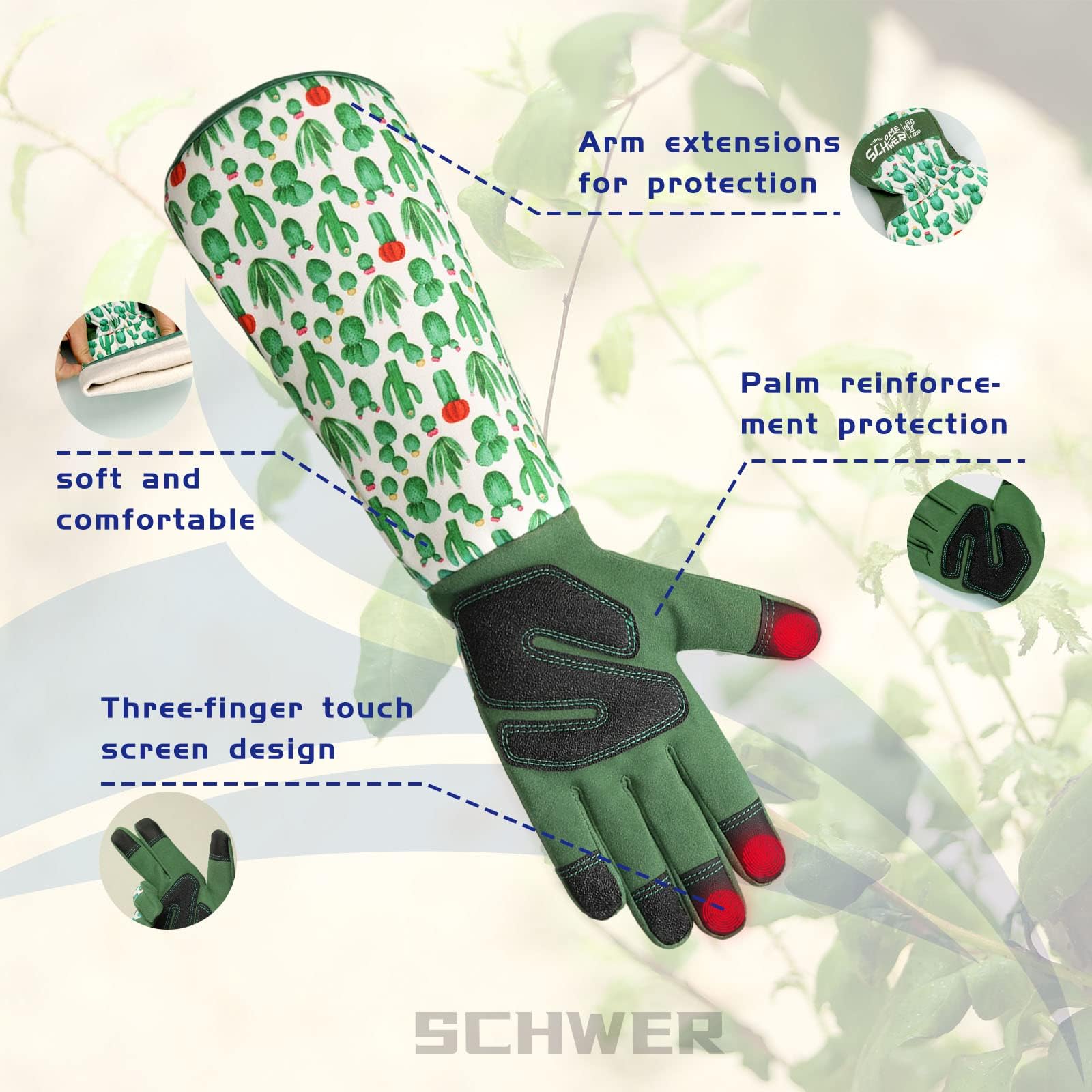 **Women's Heavy Duty Gardening Gloves with Forearm Protection - Breathable, Thorn Proof, Touch Screen Compatible for Rose Pruning, Yard Work & Outdoor Activities (Large, 1 Pair) - Perfect for Landscaping, Farming & DIY Projects**