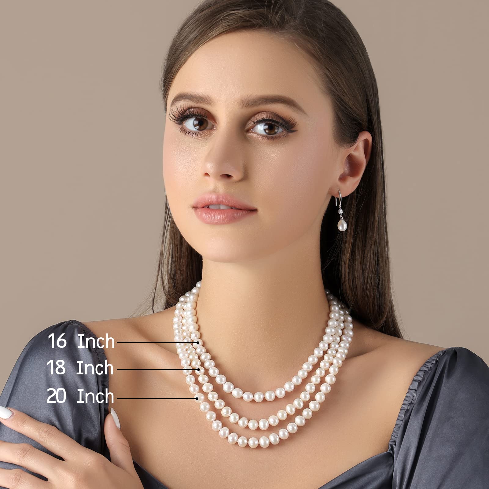 White Freshwater Pearl Necklace with Heart Clasp - Elegant Jewelry Gift for Women