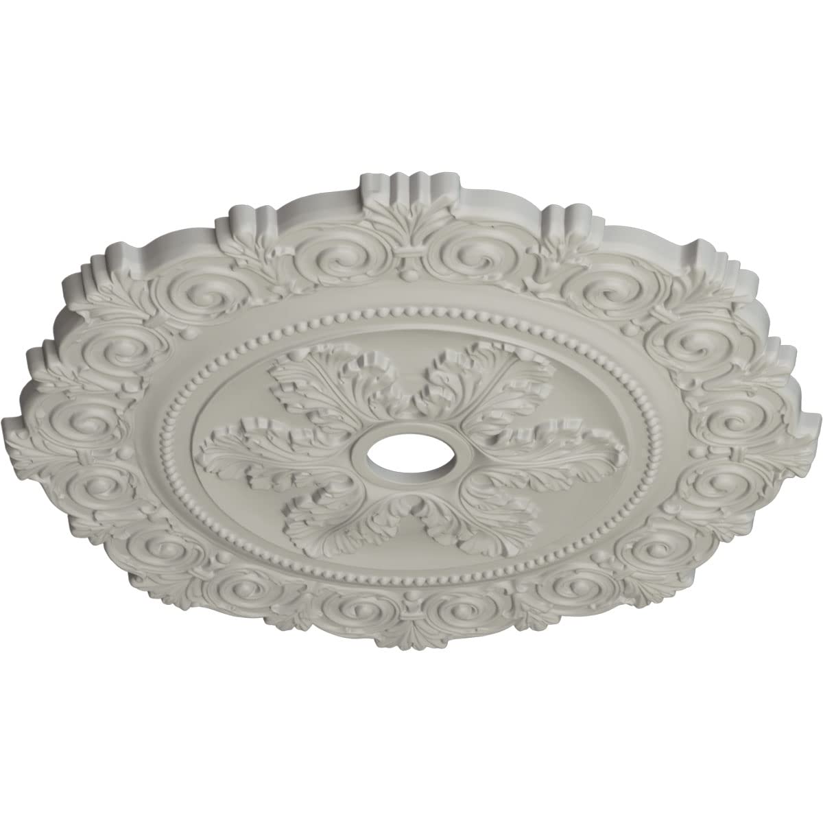 Ekena Millwork CM33SCPCF 33-Inch Scroll Ceiling Medallion - Hand-Painted Cream Finish, 33 1/4