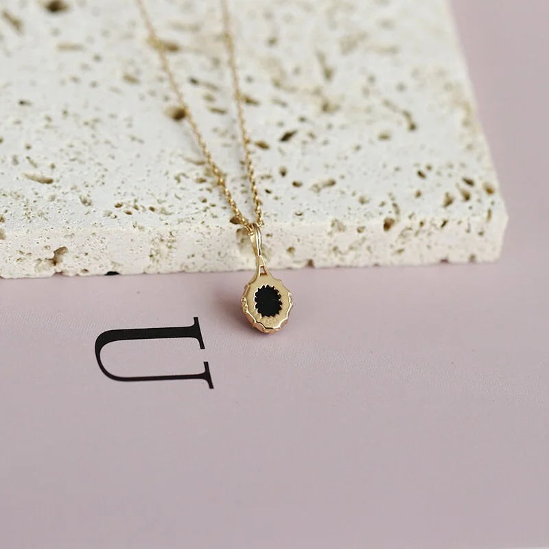 Vintage Black Agate Celestial Ring and Pendant Set - Sterling Silver Jewelry for Women | Elegant Boho Chic Necklace and Ring Gift Set for Birthday, Anniversary & Special Occasions