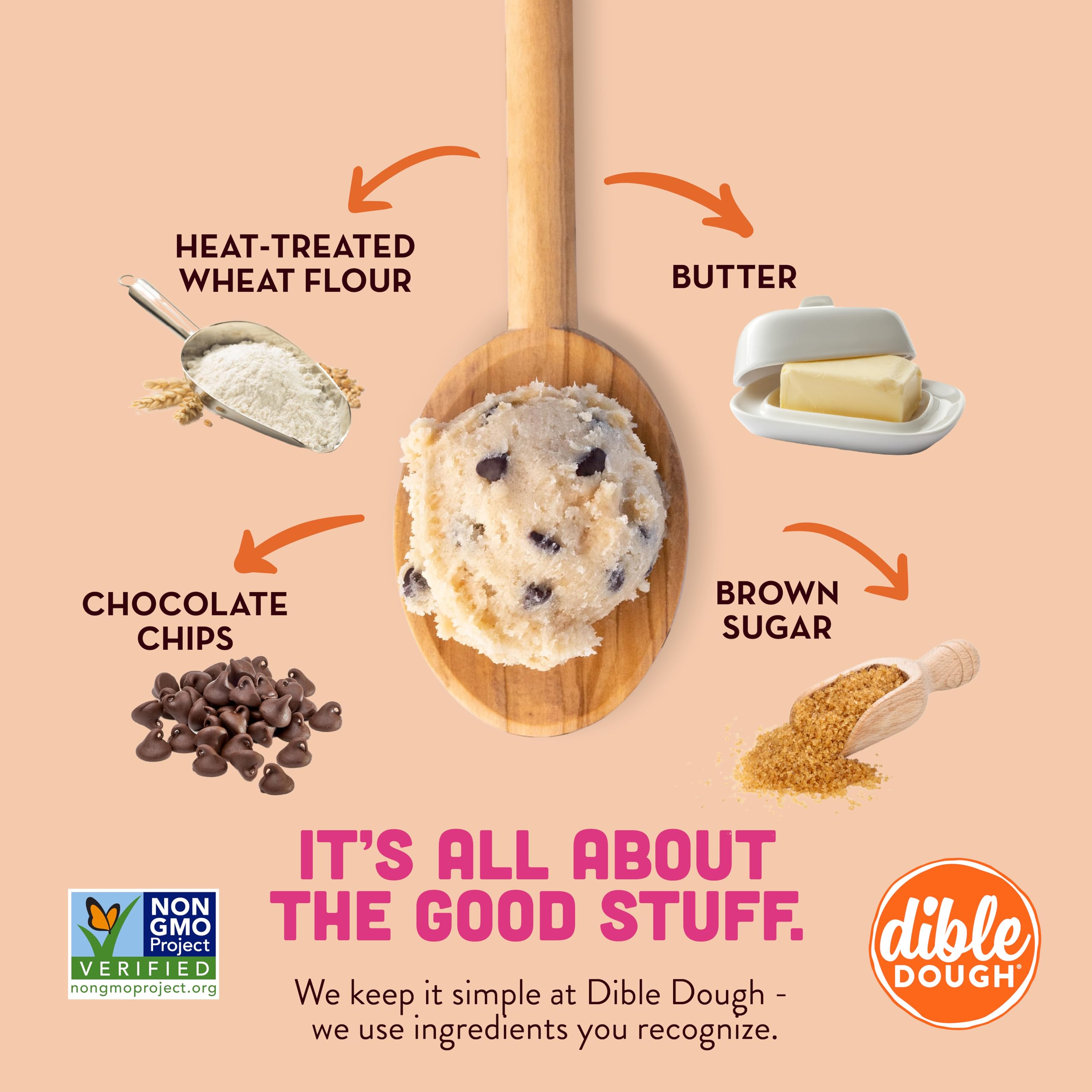 All-Natural Non-GMO Edible Chocolate Chip Cookie Dough Bars - Healthy Refrigerated Snack (10-Pack) | Perfect for School Lunches, Office Treats & Late-Night Cravings