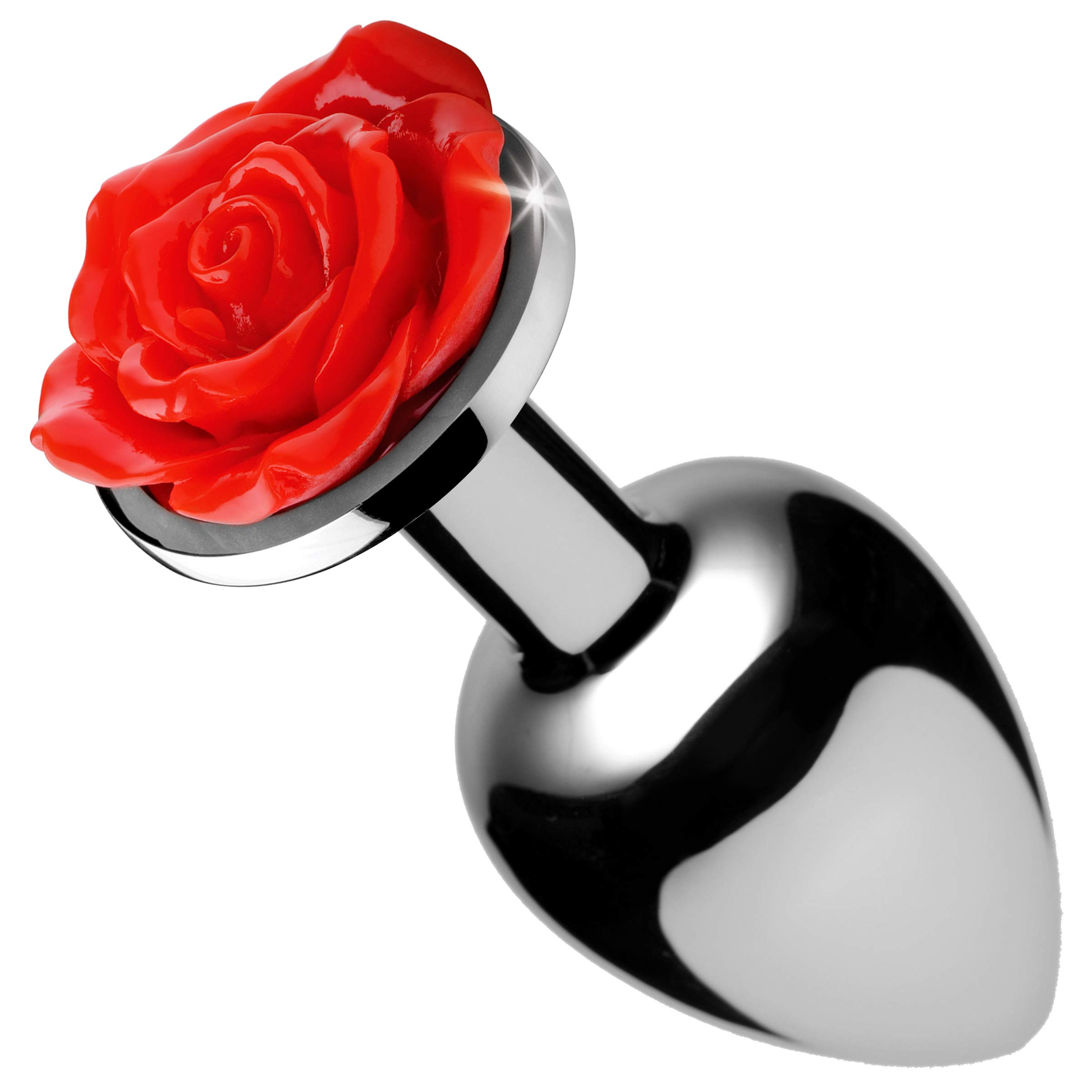 Sensual Red Rose Anal Plug - Medium Size for Beginners & Couples - Perfect for Romantic Play & Intimate Exploration