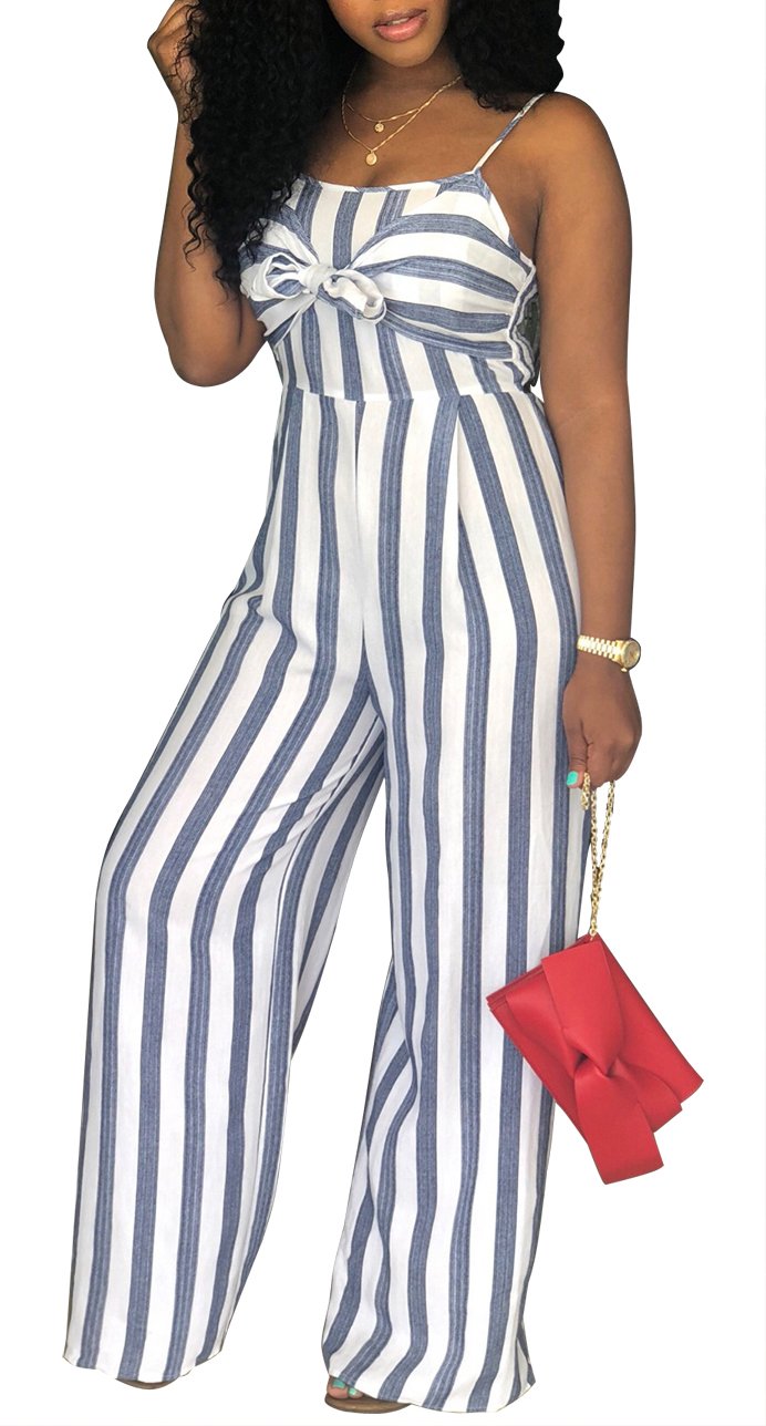 SheKiss 2025 Women's Striped Summer Jumpsuit - Sexy Spaghetti Strap Sleeveless Romper with Pockets | Beachwear, Vacation Outfit, Casual Summer Dress