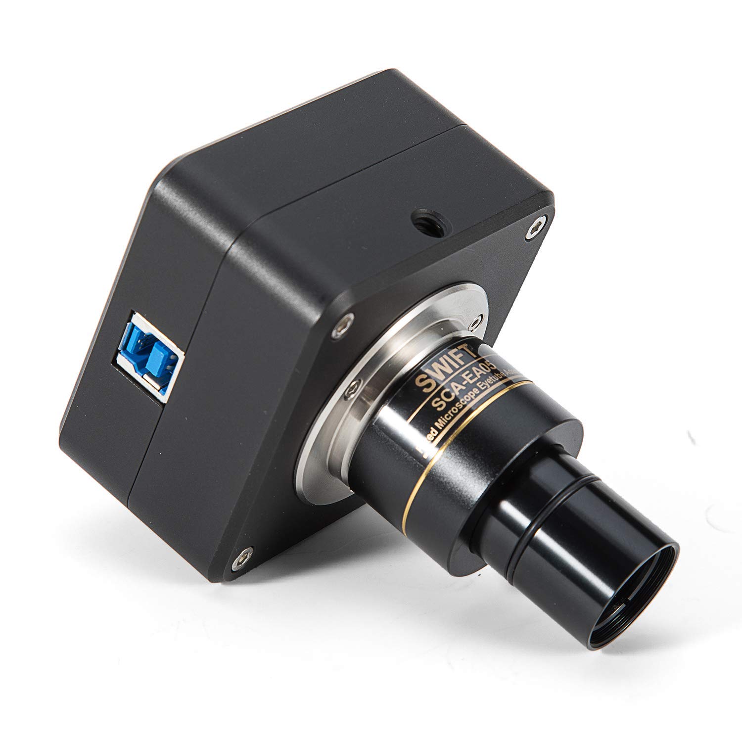 Swiftcam 10MP Microscope Camera with Reduction Lens, Calibration Kit & USB 3.0 - Compatible with Windows/Mac/Linux for Lab Research, Science Education & Biological Observation