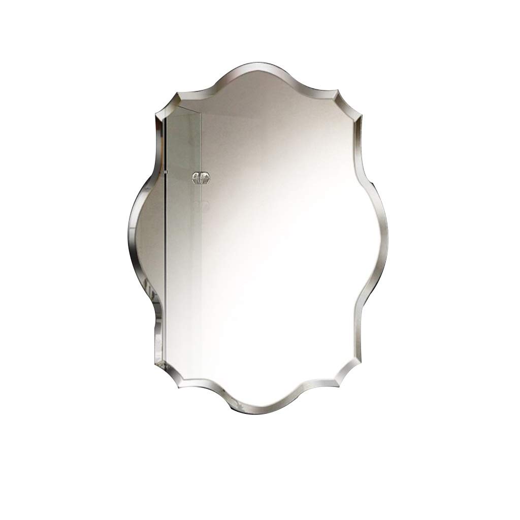 WXF Large Decorative Wall Mirror - Irregular Polygon Frameless Design for Modern Bathroom, Bedroom & Dressing Room - 50x70cm - Perfect for Vanity, Home Decor & Selfie Background