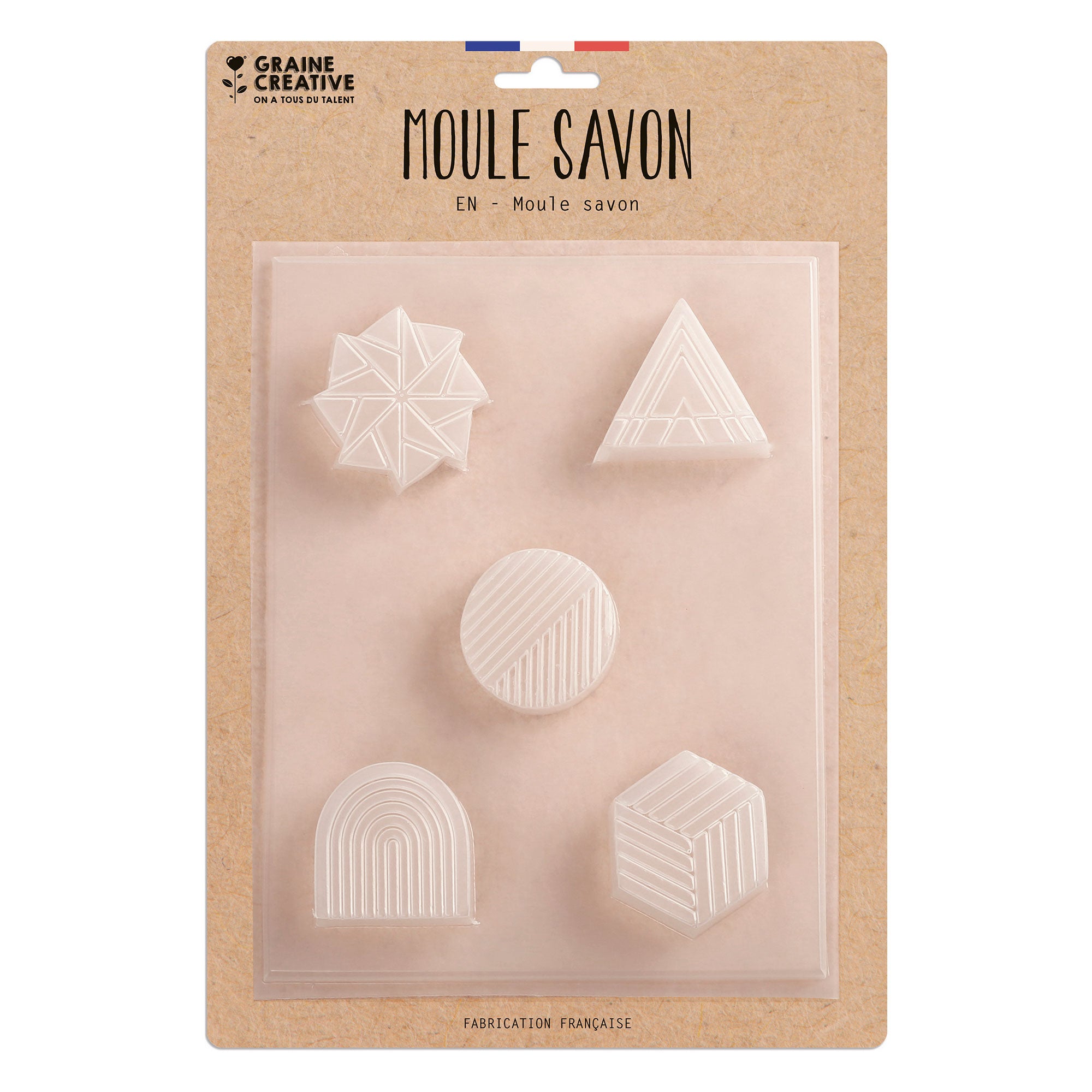 5 Pack Solid Cosmetic Moulds - Geometric Shapes for DIY Soap, Candle & Bath Bomb Making - Perfect for Home Crafting and Gift Making
