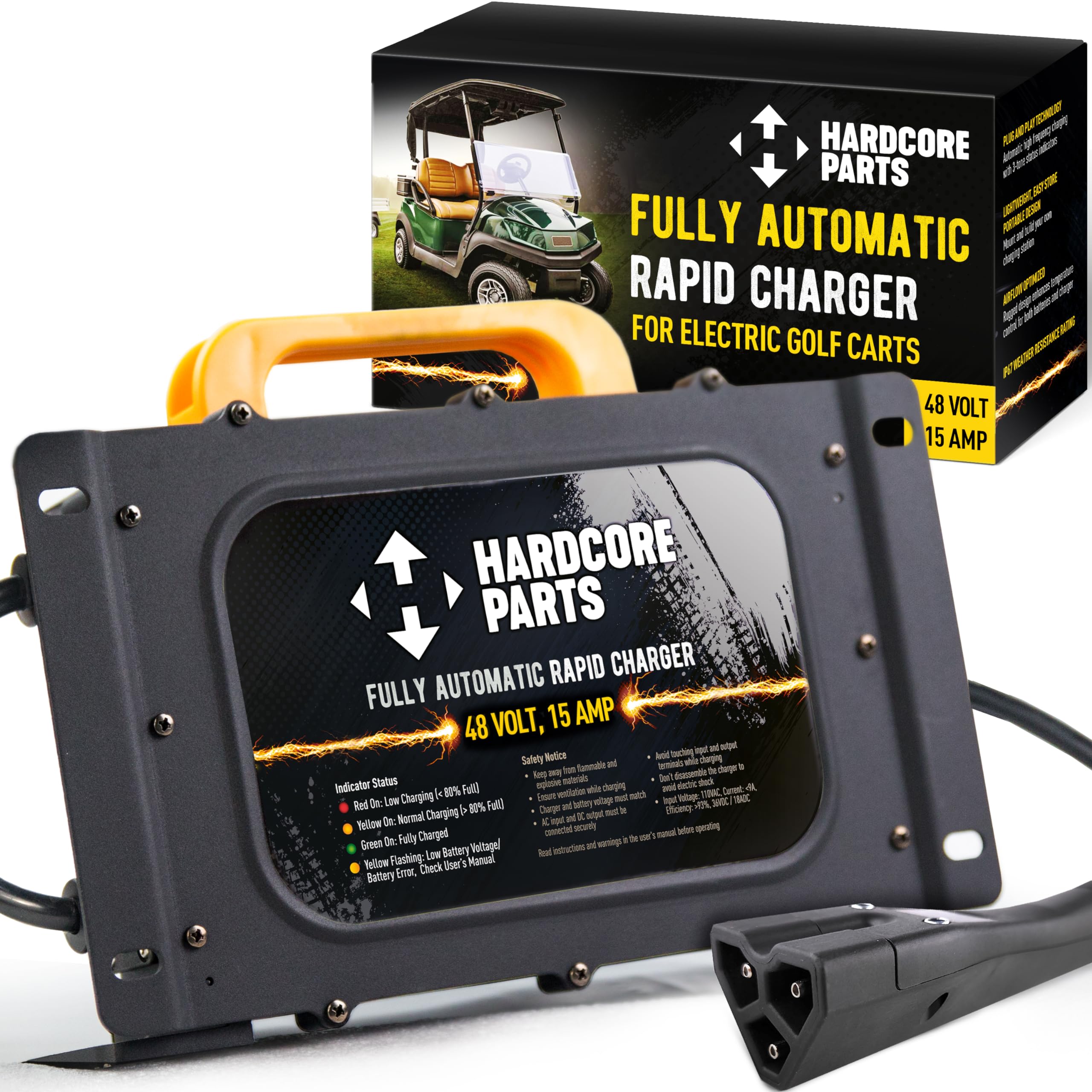 48V Fully Automatic Fast Golf Cart Charger for EZGO RXV - Quick Charging & Battery Protection - Perfect for Golf Courses, Resorts & Neighborhood Transport