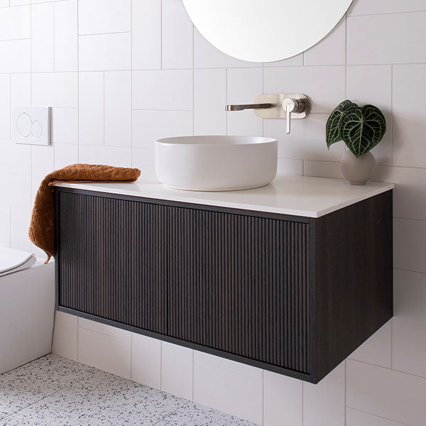 ADP Clifton Vanity - Modern Bathroom Vanity Set with Sink & Mirror, White Gloss Finish - Perfect for Small Bathrooms, Powder Rooms & Guest Baths