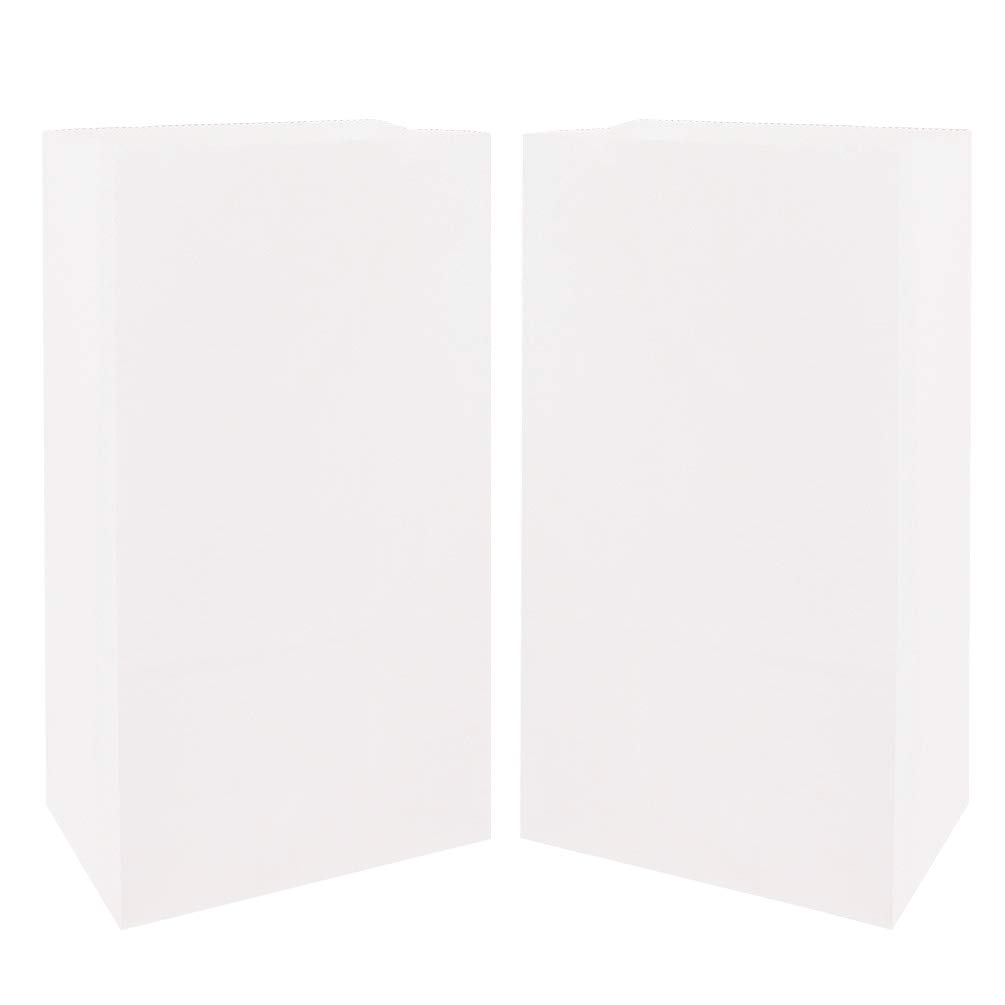 KEYYOOMY 50-Pack White Small Paper Bags - 4.7 x 2.4 x 8.7 Inch Bright Color Party Favor Bags, Lunch Bags & Goodie Bags for Birthday, Wedding, Baby Shower & Holiday Gift Wrapping