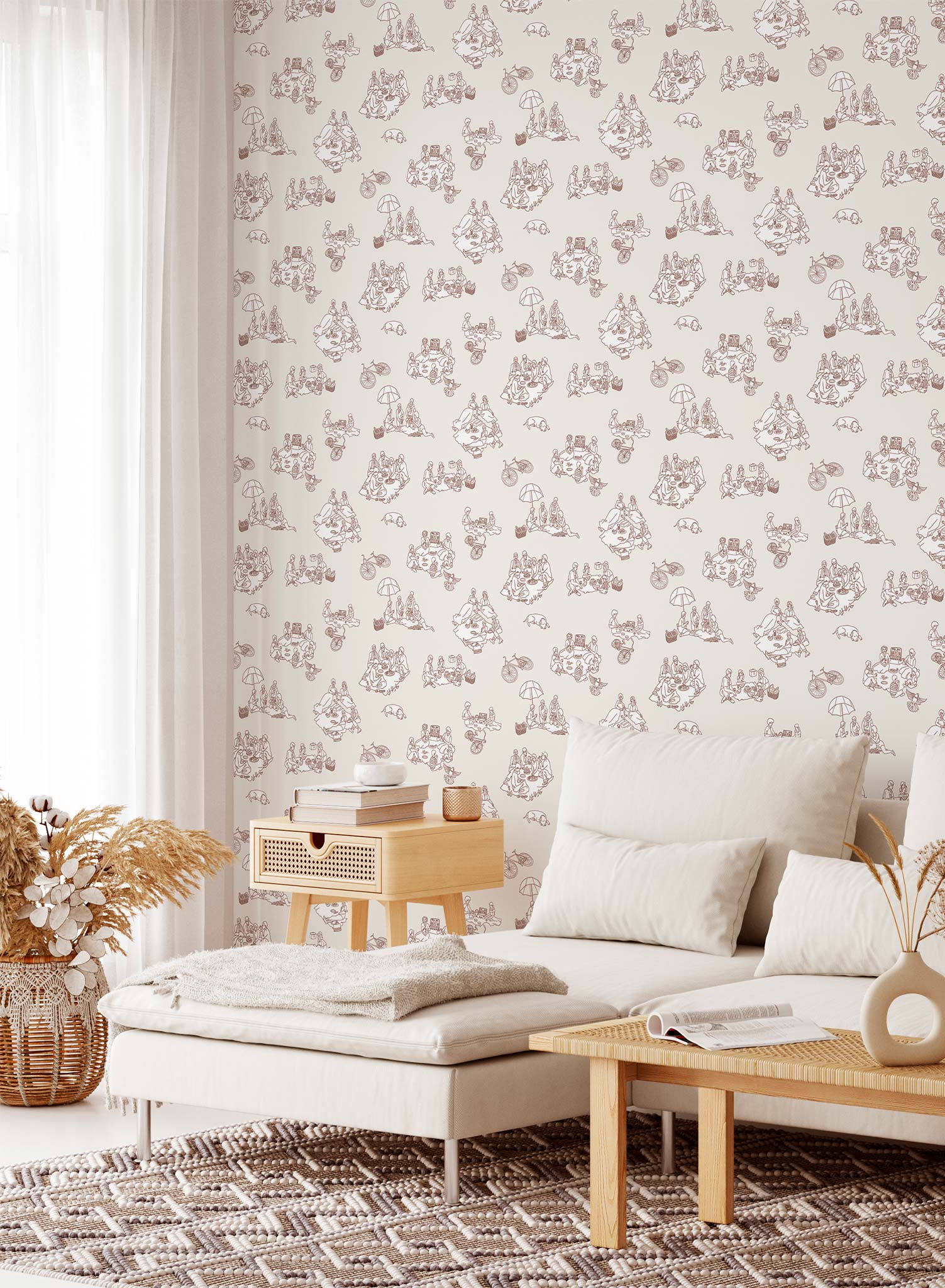 La Fontaine Wallpaper - Premium Peel and Stick Wallpaper for Home Decor | Perfect for Living Rooms, Bedrooms & Nursery