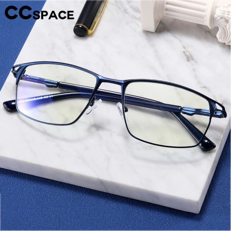 CCspace Unisex Full Rim Irregular Square Alloy Eyeglasses Frame 301402 - Trendy Lightweight Glasses for Men & Women, Perfect for Reading, Working, and Daily Fashion Accessories
