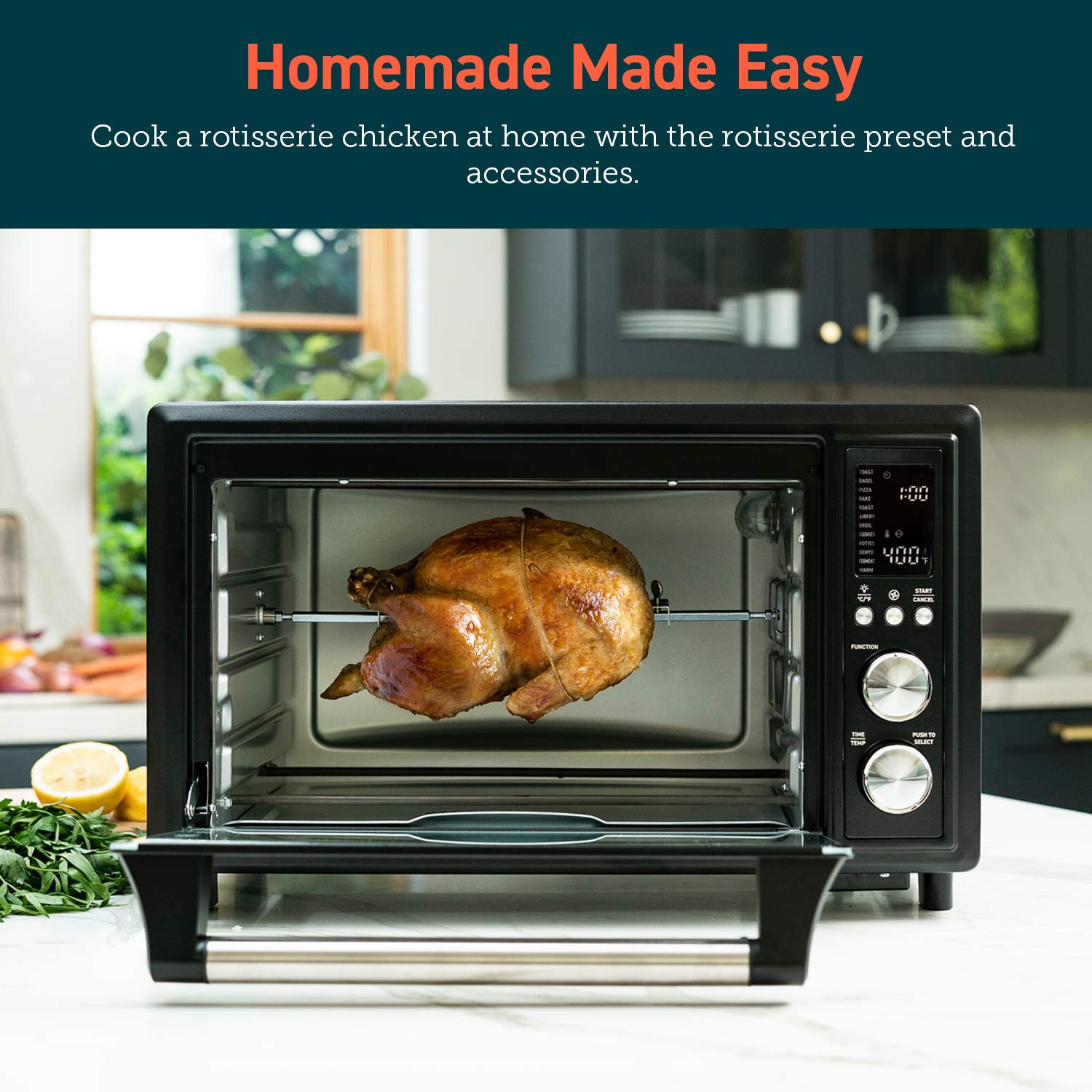 COSORI 13-in-1 Air Fryer Toaster Oven Combo with 32Qt Capacity, APP & Alexa Voice Control, Convection Countertop Oven for Baking, Broiling, Roasting, Dehydrating & Sous Vide - Includes 134 Recipes & 4 Accessories (Black Stainless Steel) - Perfect for Small Kitchens, Healthy Cooking & Meal Prep