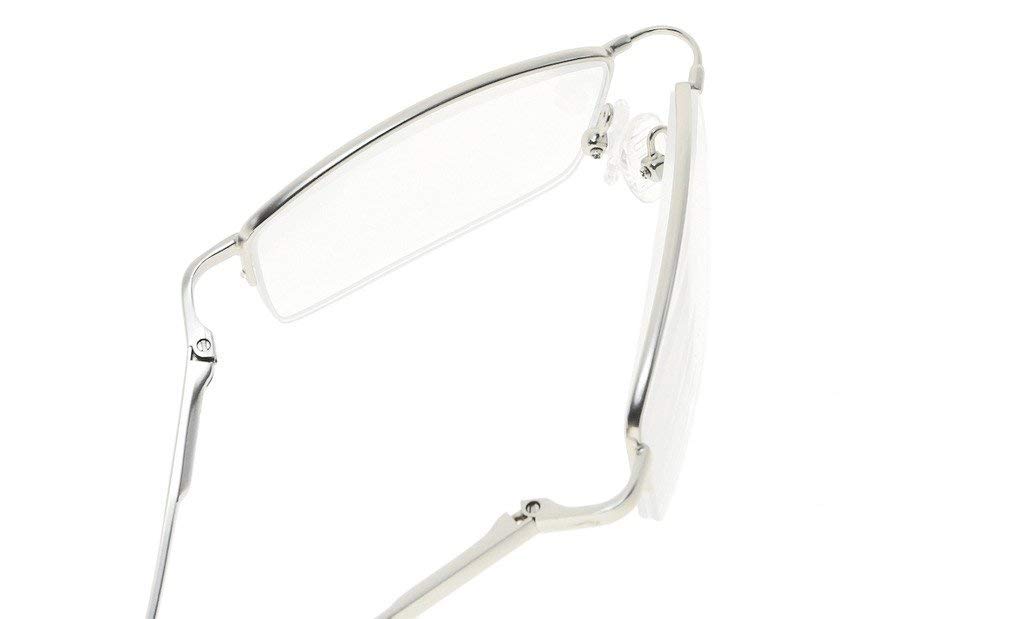 Eyekepper Memory Titanium Bridge Computer Glasses - 50% Blue Light Blocking, Amber Tinted Reading Glasses for Men & Women - Reduce Eye Strain for Office Work, Gaming & Screen Time