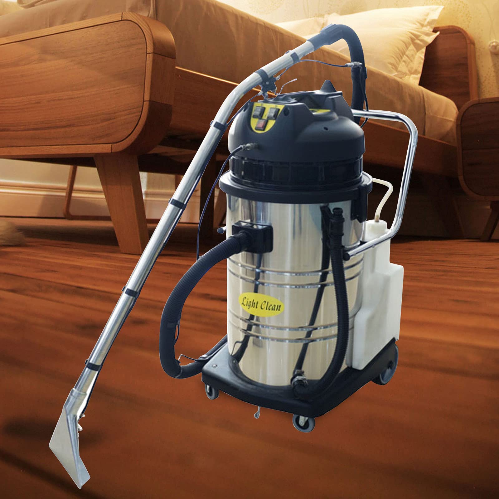 DNYSYSJ 60L Commercial Carpet Cleaner Machine - Heavy Duty Stainless Steel Carpet & Upholstery Cleaner with Powerful Suction for Deep Cleaning Carpets, Sofas, Curtains - Ideal for Home, Office, Hotel, and Car Cleaning