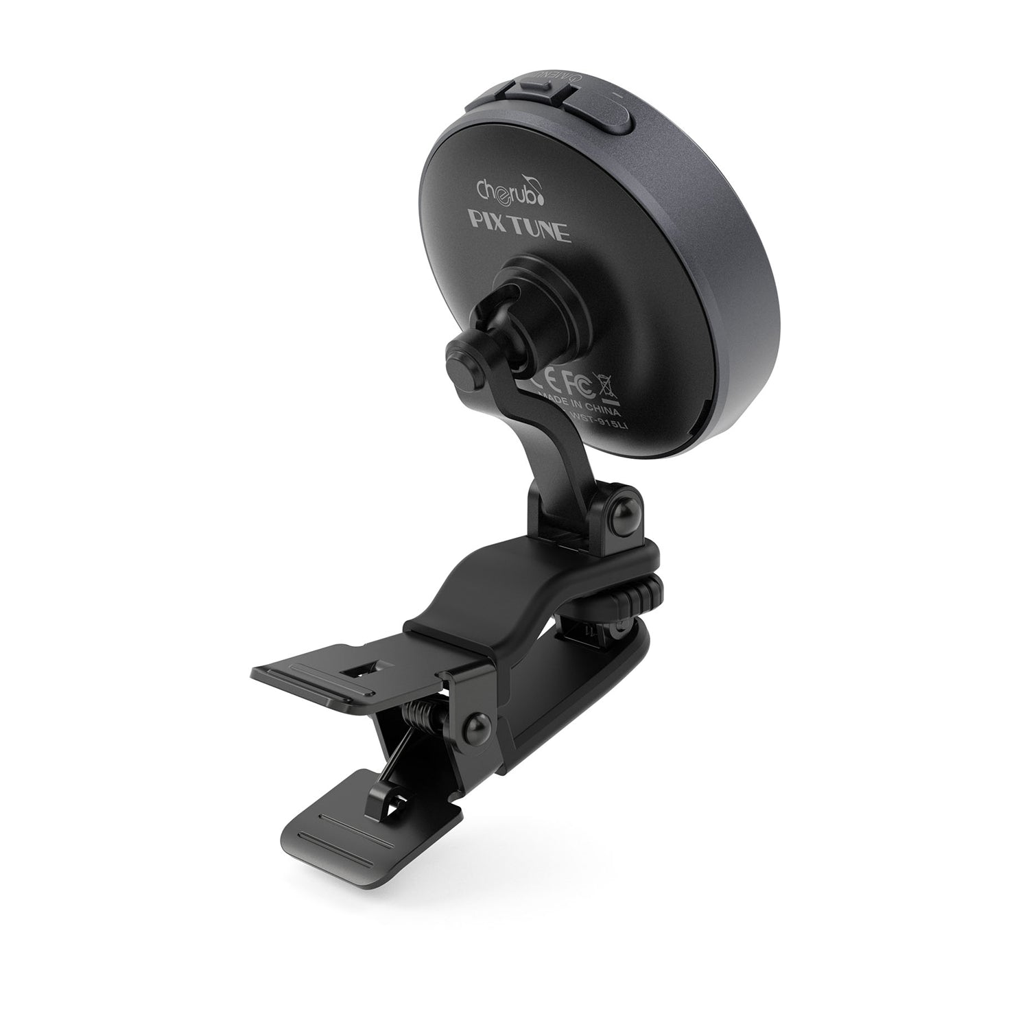 Cherub WST 915Li Rechargeable Guitar Tuner with Custom Display & Stopwatch - Accurate Chromatic Tuner for Acoustic/Electric Guitars, Bass & Violin - Perfect for Live Performances, Studio Recording & Music Practice