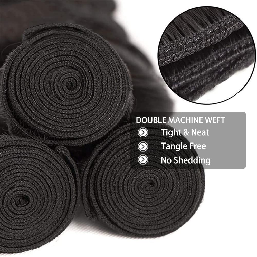 100% Unprocessed Brazilian Virgin Human Hair Bundles - 4 Pcs Body Wave Weave (22/24/26/28 Inch) 10A Grade Natural Black Hair Extensions for Women | Perfect for Styling, Volume Boost & Everyday Wear