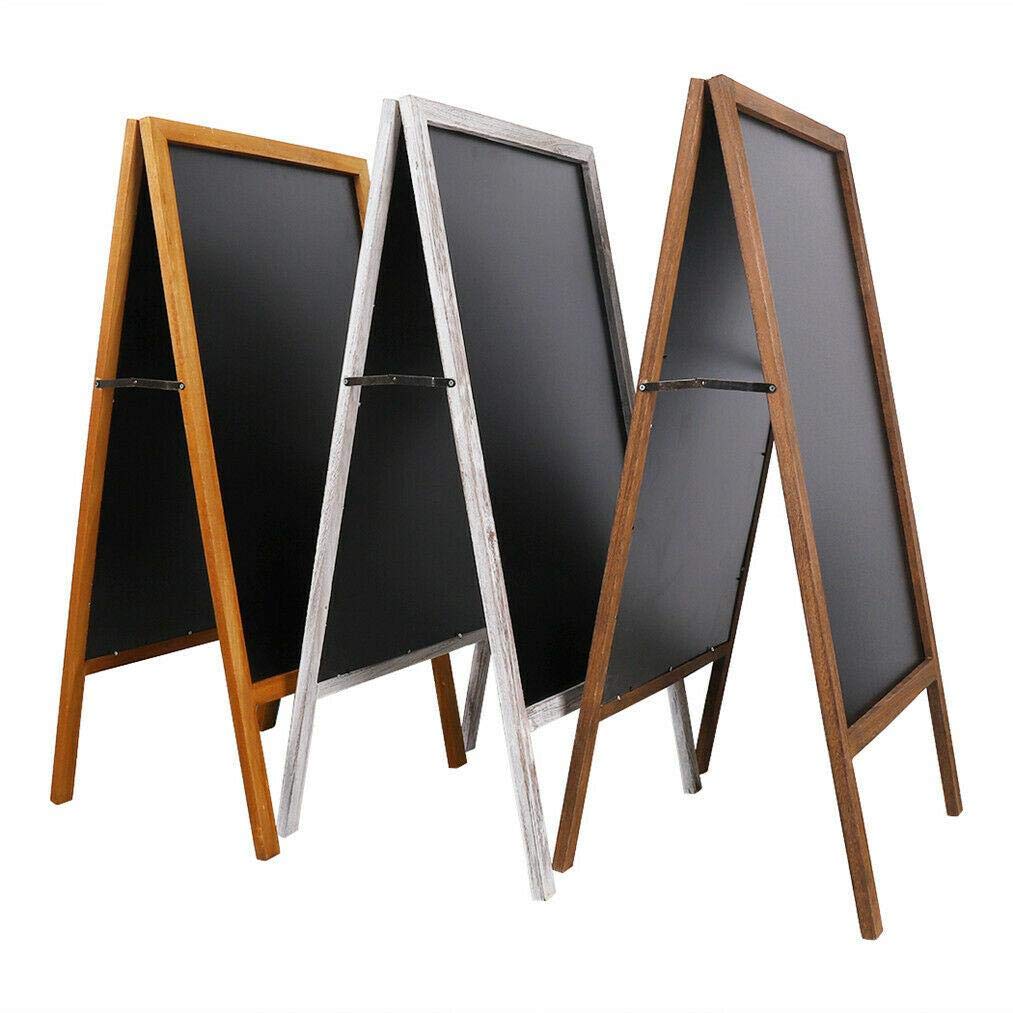 Wooden Chalkboard Easel Sign - Cafe Restaurant Bar Menu Board, Wedding & Room Decor, Modern Home & Office Chalkboard - Perfect for Sidewalk Displays, Events & Wall Decor