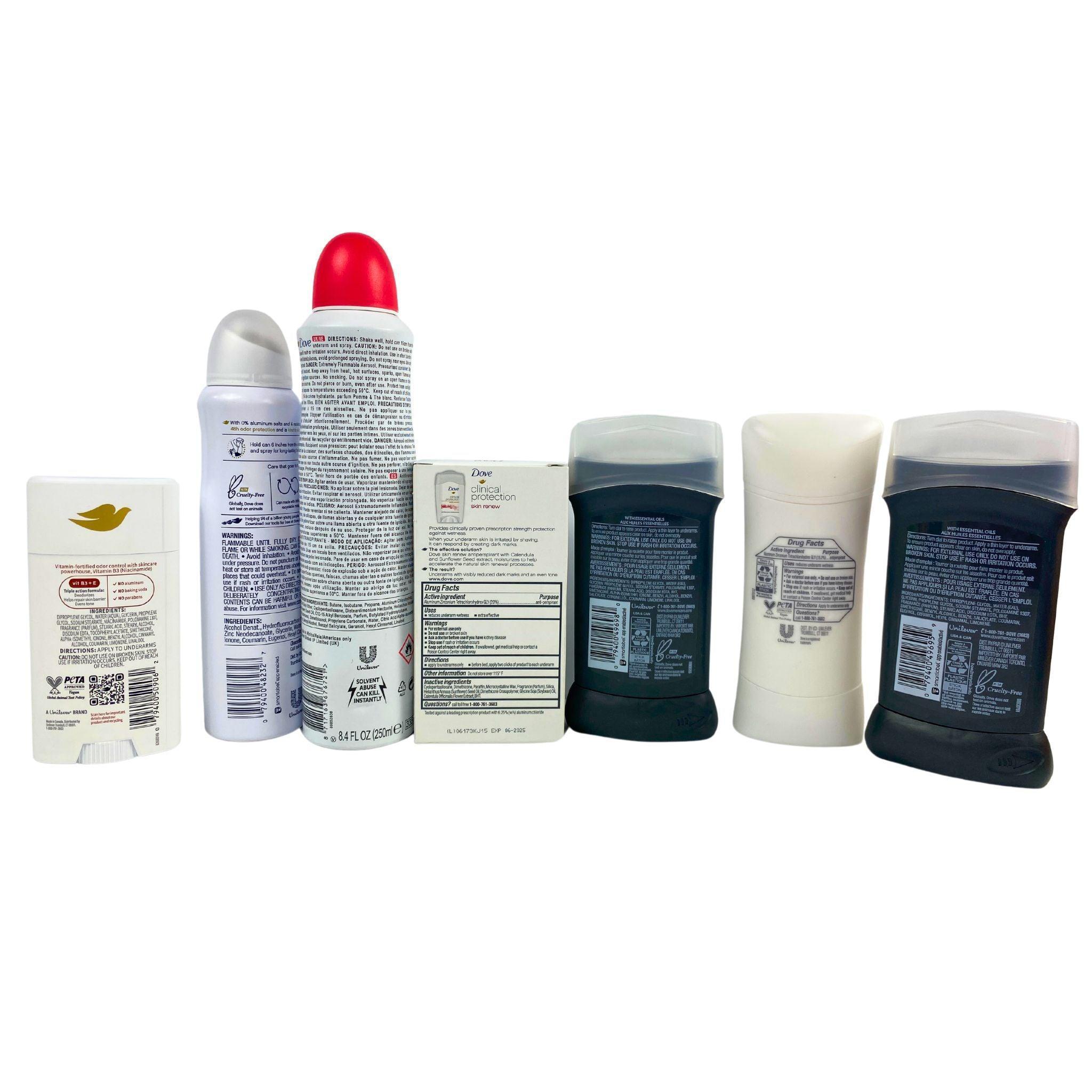 Dove Deodorant for Women - 60 Pcs Variety Pack | Fresh & Dry Protection | All-Day Odor Control | Perfect for Gym, Work & Daily Use