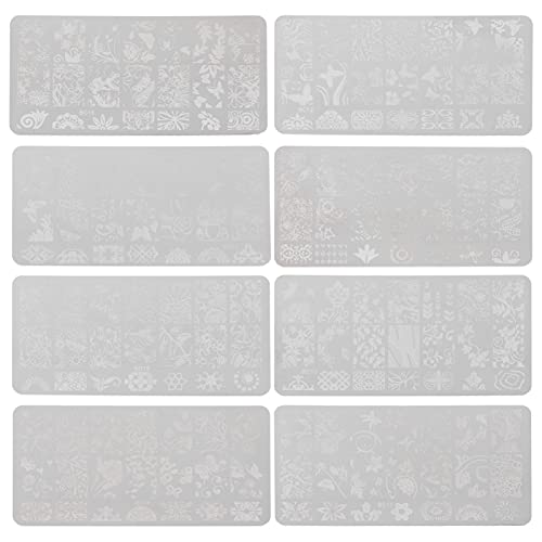 Lurrose 8pcs Vintage Floral Butterfly Nail Art Stamping Plates Kit - Professional Manicure Image Plate Stencils for DIY Nail Designs | Perfect for Home Salon, Party Nail Art & Gift for Women and Girls