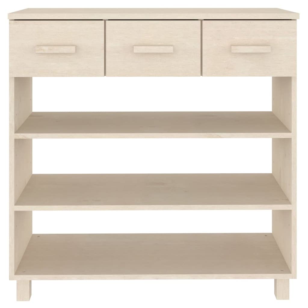 CHARMMA Solid Pine Console Table with 3 Drawers & Shelves - Entryway Shoe Storage for Hallway, 35.4
