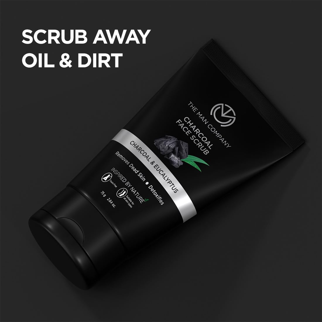 The Man Company Charcoal De-Tan Face Scrub for Men - 75g | Blackhead & Tan Removal | Oil Control | Deep Cleansing & Exfoliating | Perfect for Daily Skincare Routine & Post-Shave Care