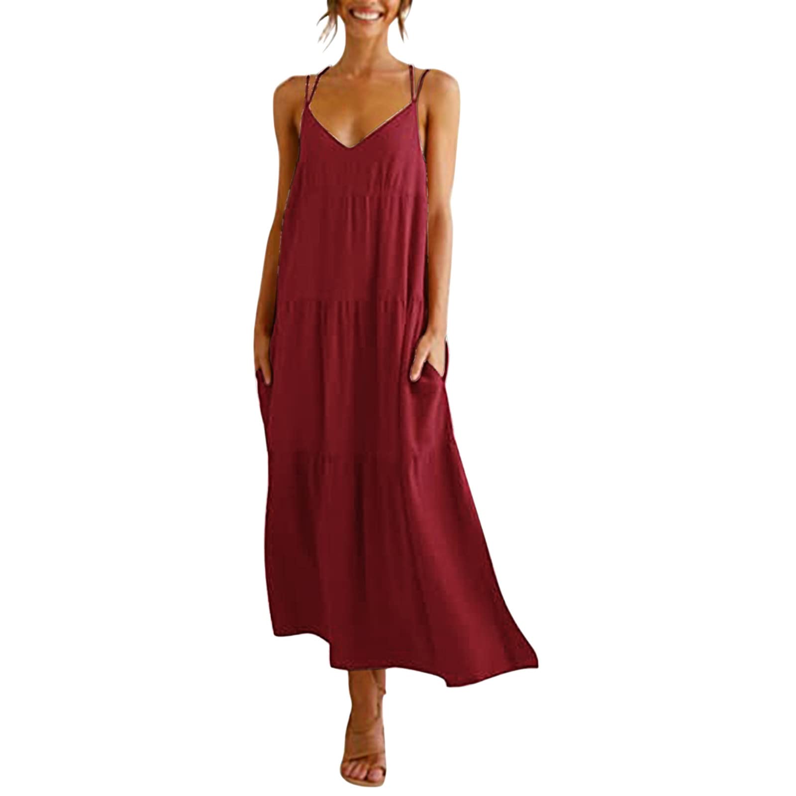 **KCocoo Women's Plus Size Maxi Dress - One Shoulder Summer Dress in Navy Blue | Beach Vacation, Party & Casual Wear**