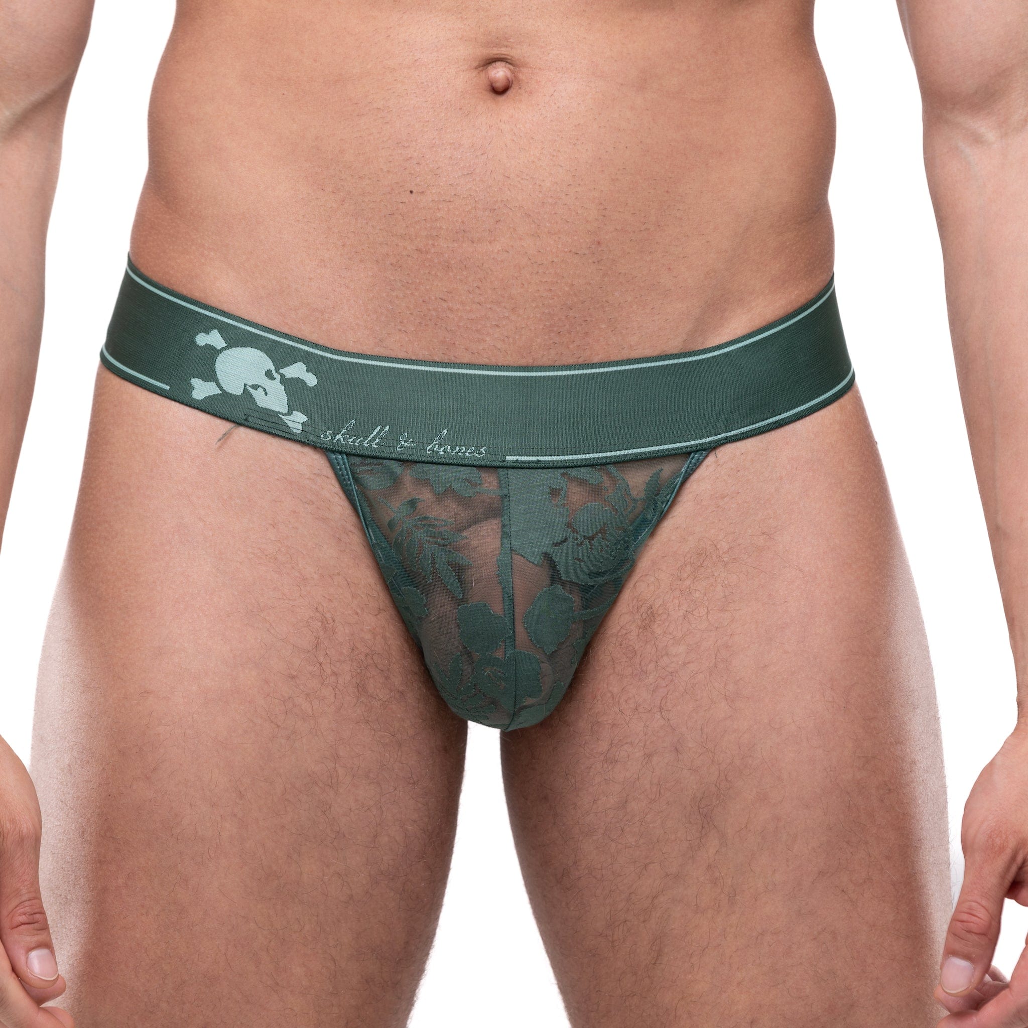 Dutch Floral Burnout Thong Green - Comfortable Women's Underwear for Daily Wear & Special Occasions | Breathable & Stylish Panties for Lounge, Sleep & Intimate Moments