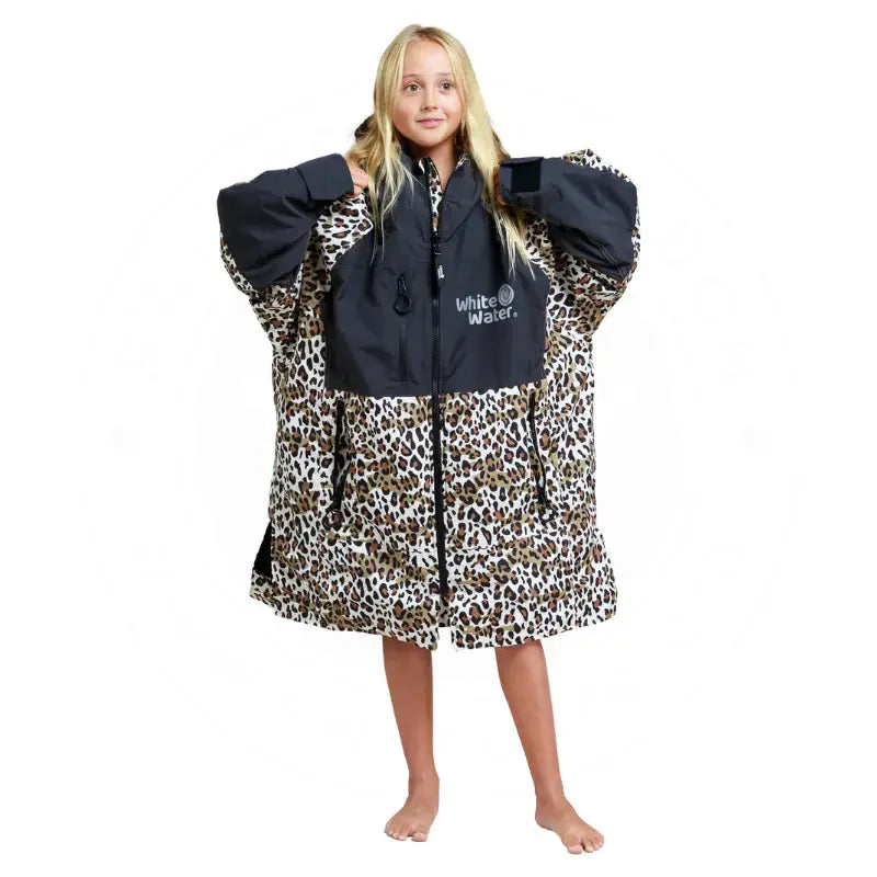 Kids Pool Swimming Robe - Leopard Print Unisex Hooded Bathrobe for Boys & Girls | Quick Dry Towel Cover-Up for Beach, Pool & After Swim