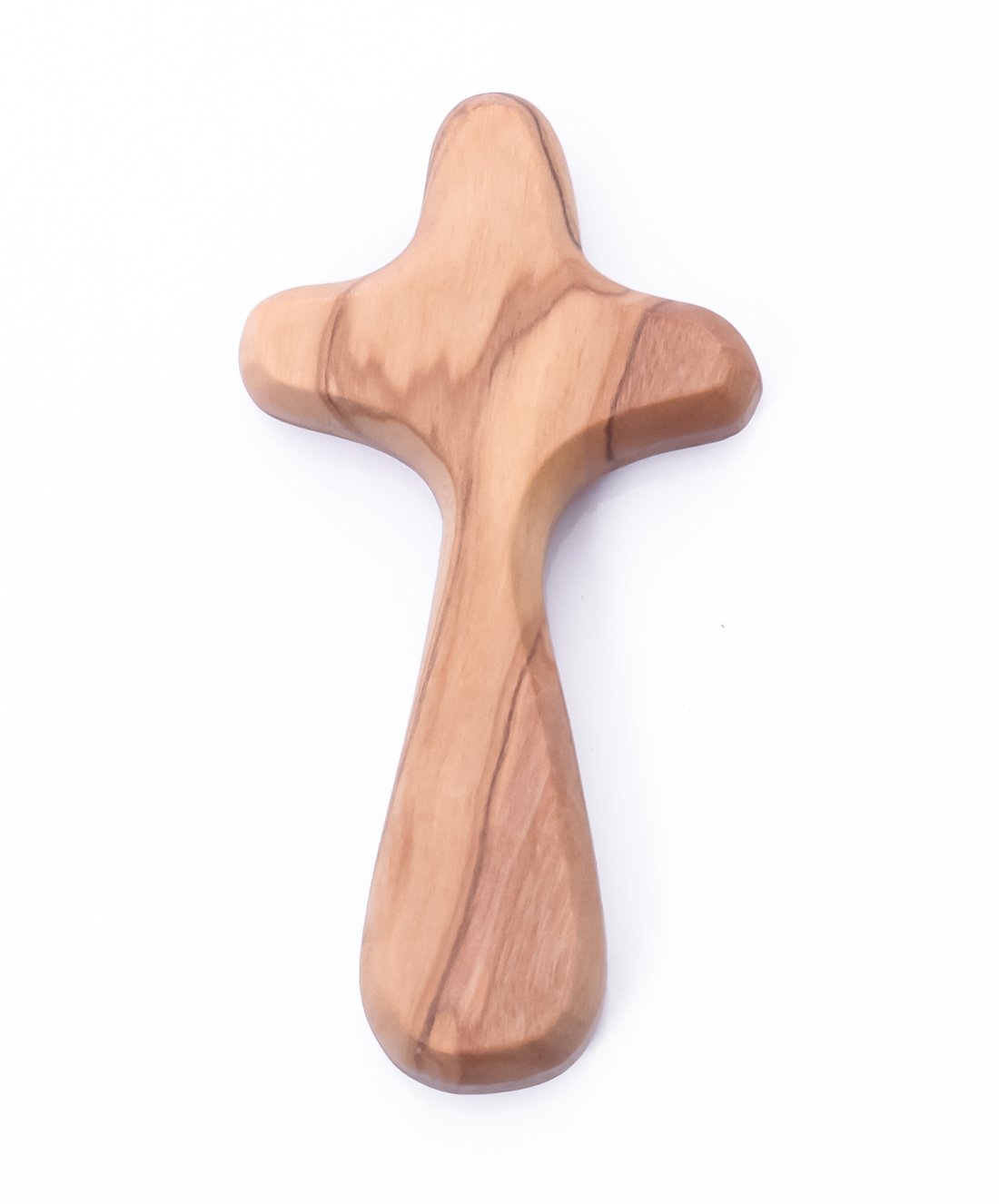 Handmade Olive Wood Cross from Holy Land Nazareth - Religious Gift Set with 100 Velvet Pouches & 50 Certificates (3.7 Inch) - Perfect for Baptism, Confirmation & Christian Home Decor