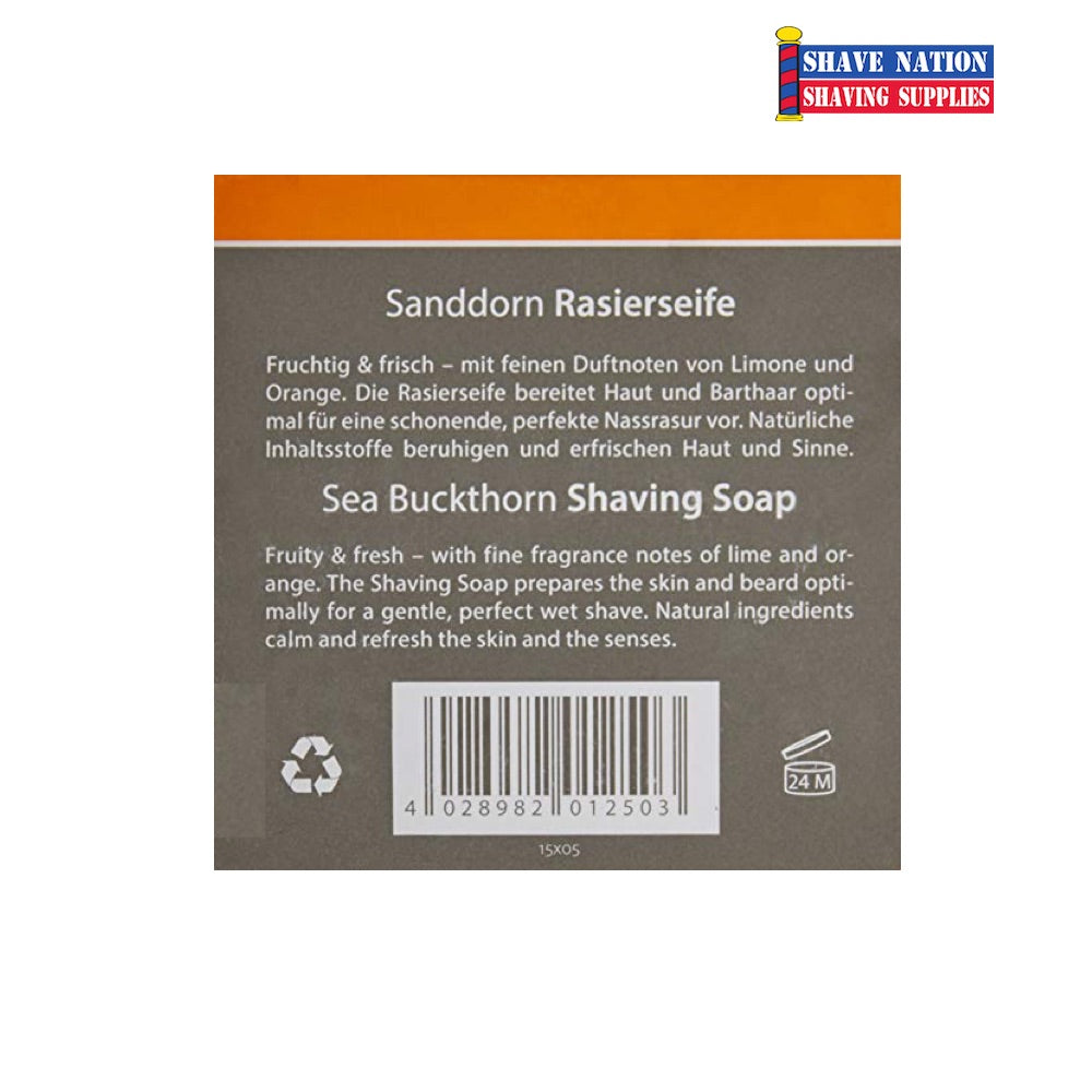 Mühle Shaving Soap Refill - Sea Buckthorn Scented, Vegan & Natural Ingredients for Sensitive Skin | Perfect for Wet Shaving & Travel Grooming Kits