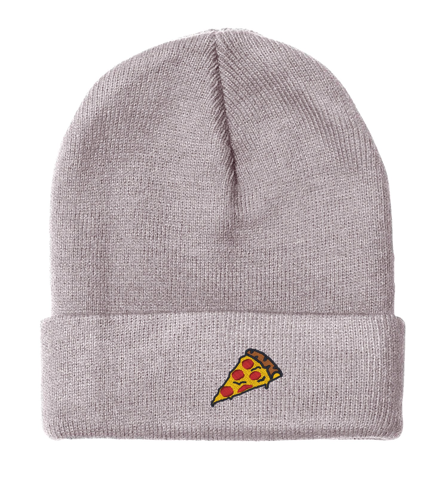 Pepperoni Pizza Slice Embroidered Beanie Hat - Warm Winter Knit Cap for Men & Women - Perfect for Cold Weather, Outdoor Activities & Pizza Lovers Gift