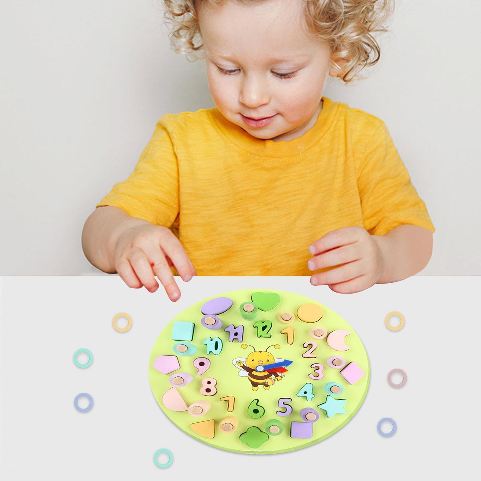 Colorful Matching Board Math Toy - Clock Learning Game for Preschoolers | Early Education Teaching Aid for Numbers & Time | Perfect for Classroom & Homeschool Activities