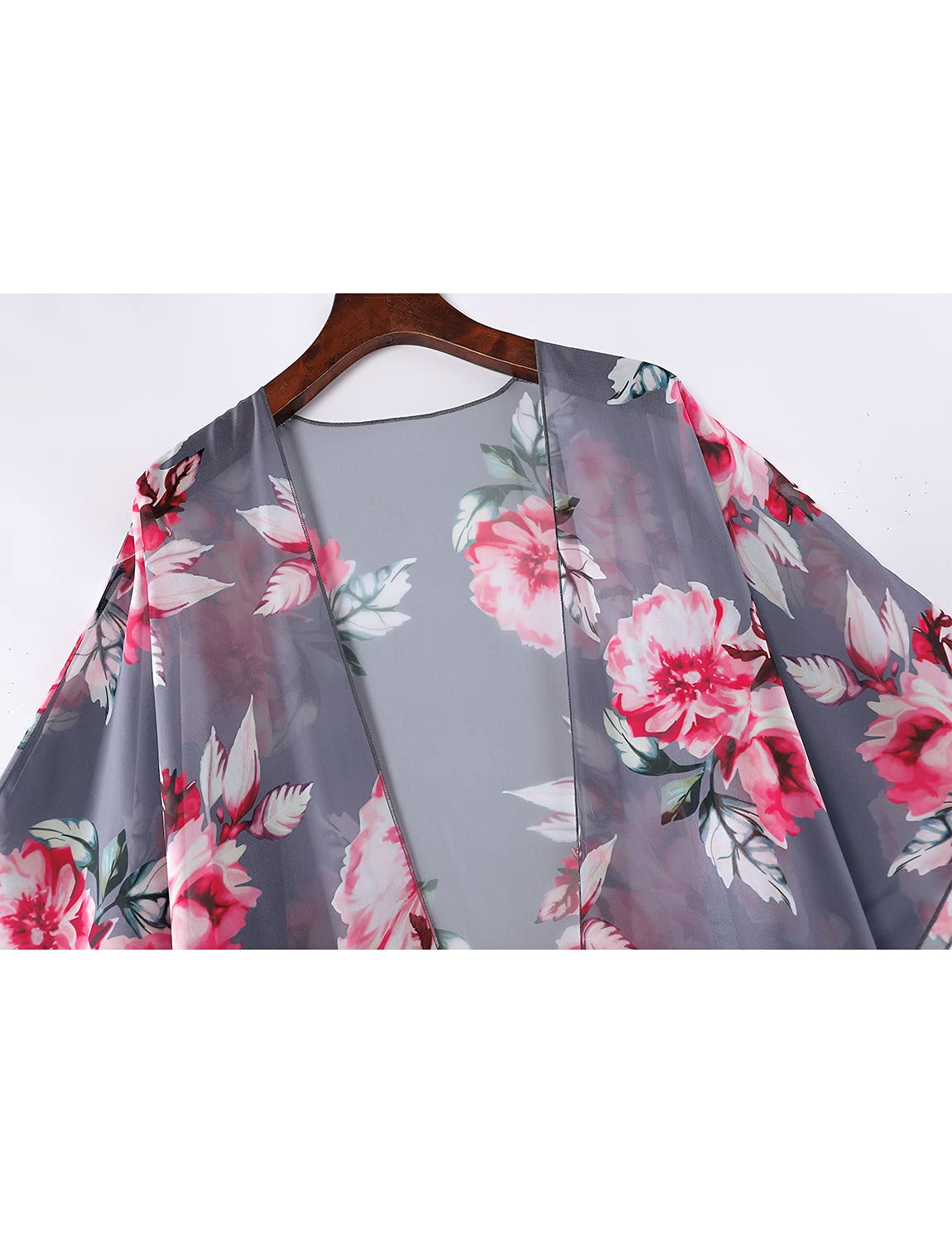 MayBuy Women's Summer Long Flowy Kimono Cardigan - Boho Chiffon Beach Cover Up Tops for Vacation, Pool Party & Outdoor Wear