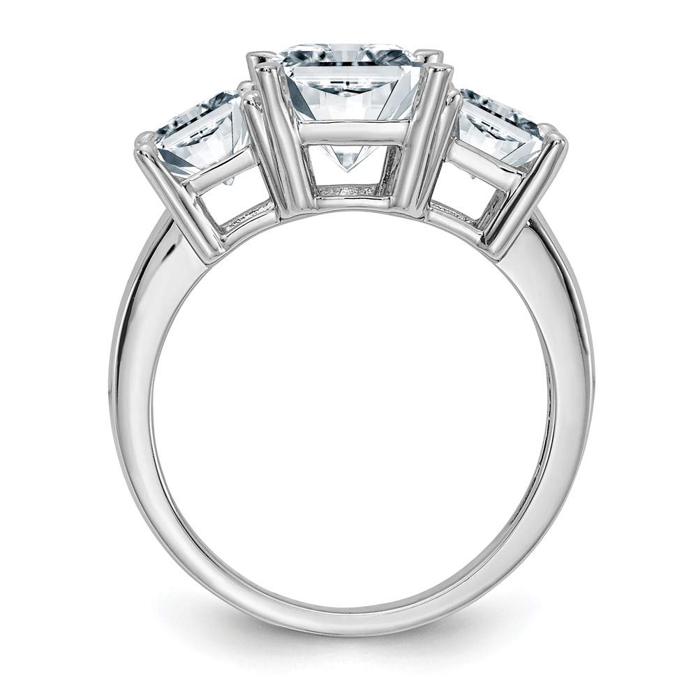 14K White Gold Octagon Radiant 3-Stone Engagement Ring for Wedding Proposals
