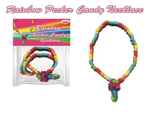 Rainbow Pecker Candy Necklace - Fun & Colorful Edible Jewelry for Kids, Parties & Festivals | Perfect for Birthdays, Halloween & Candy-Themed Events