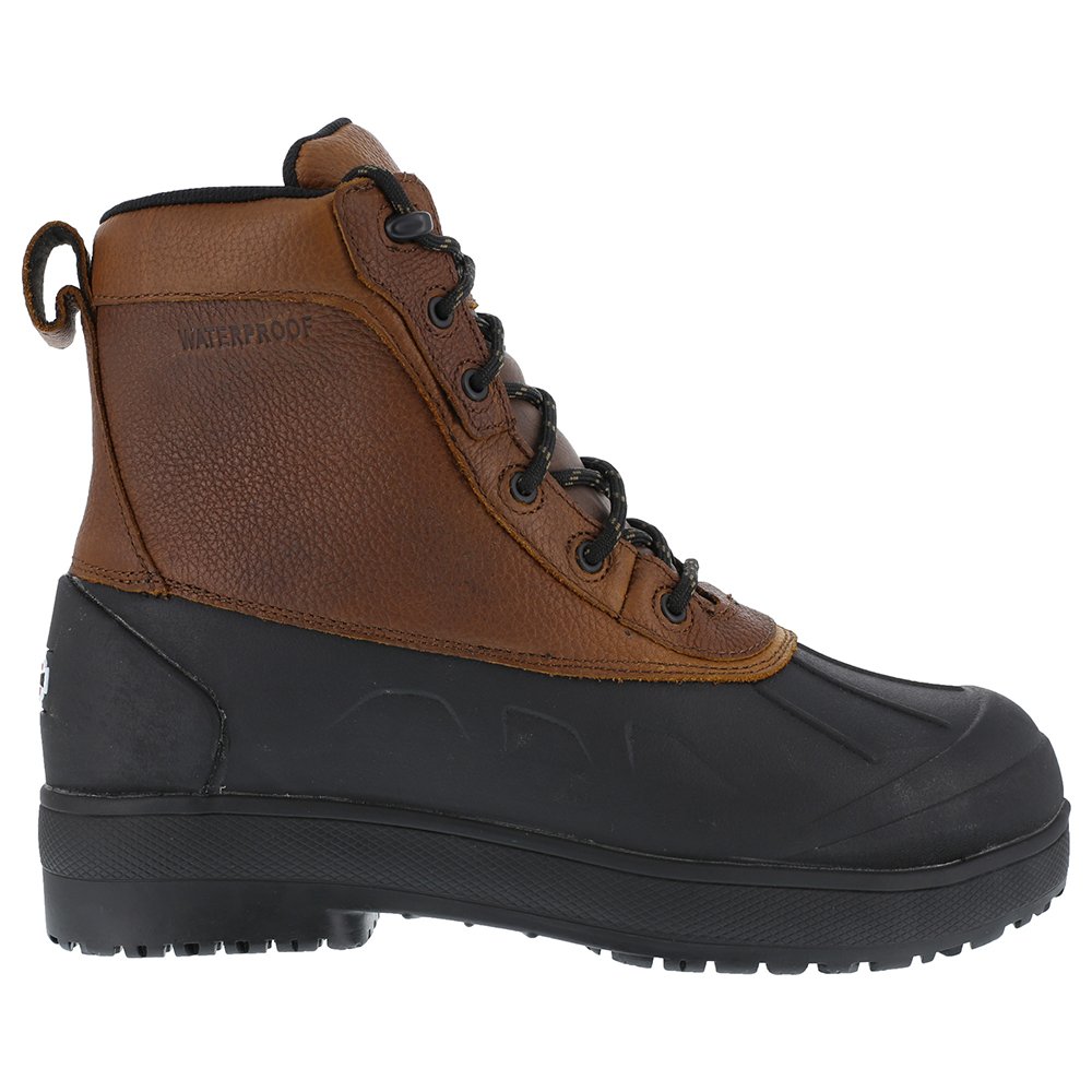 Iron Age Men's Waterproof Composite Toe Work Boots - Safety Shoes for Construction & Outdoor Work (Black/Brown) - Durable & Comfortable for Job Sites, Hiking & Casual Wear