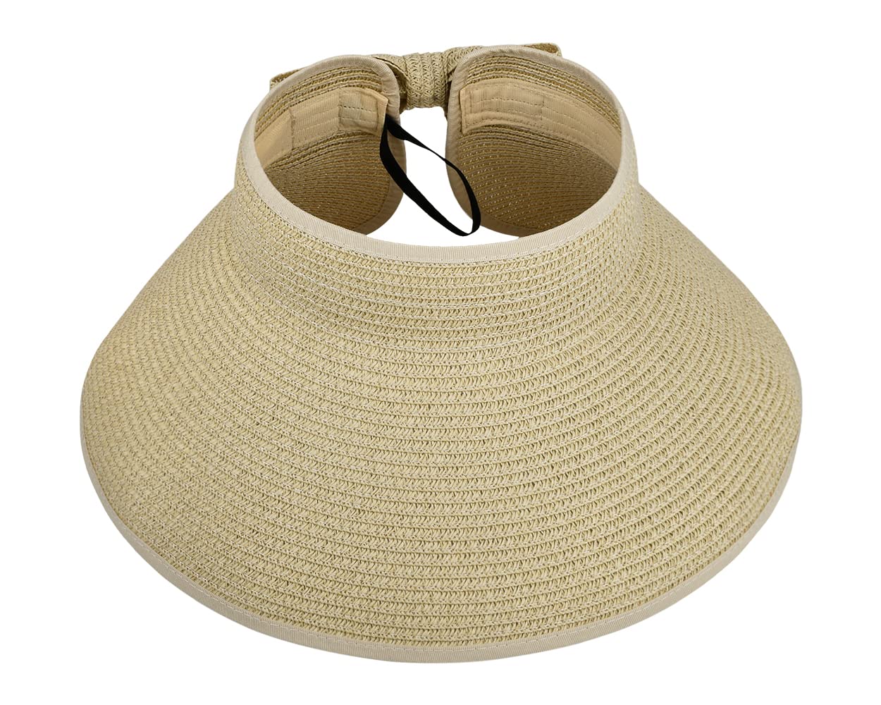 Women's Wide Brim Foldable Straw Beach Hat - UPF 50+ Sun Protection, Roll-Up Travel Visor for Summer Vacation, Pool Party & Outdoor Activities