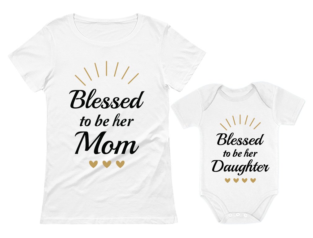Blessed Mom & Baby Matching Outfits - Mother's Day Gift Set for New Moms | Family Photos & Special Occasions