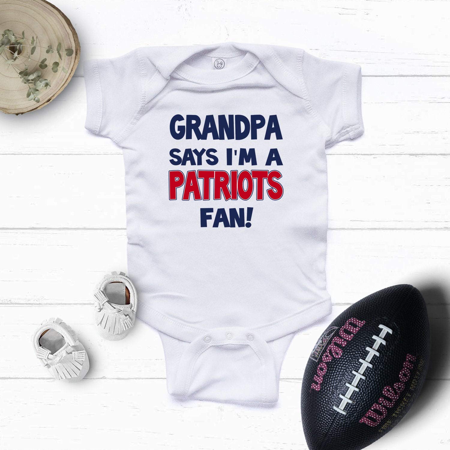 Patriots Fan Baby Bodysuit - Cute American Football Onesie for Newborns & Infants | Perfect for Game Day, Family Photos & Patriotic Holidays