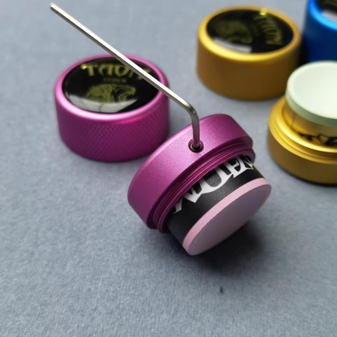 Magnetic Pool Chalk Holder - Round Shaped Billiard Accessory with Mini Chalk Tip Case for Professional & Home Game Use