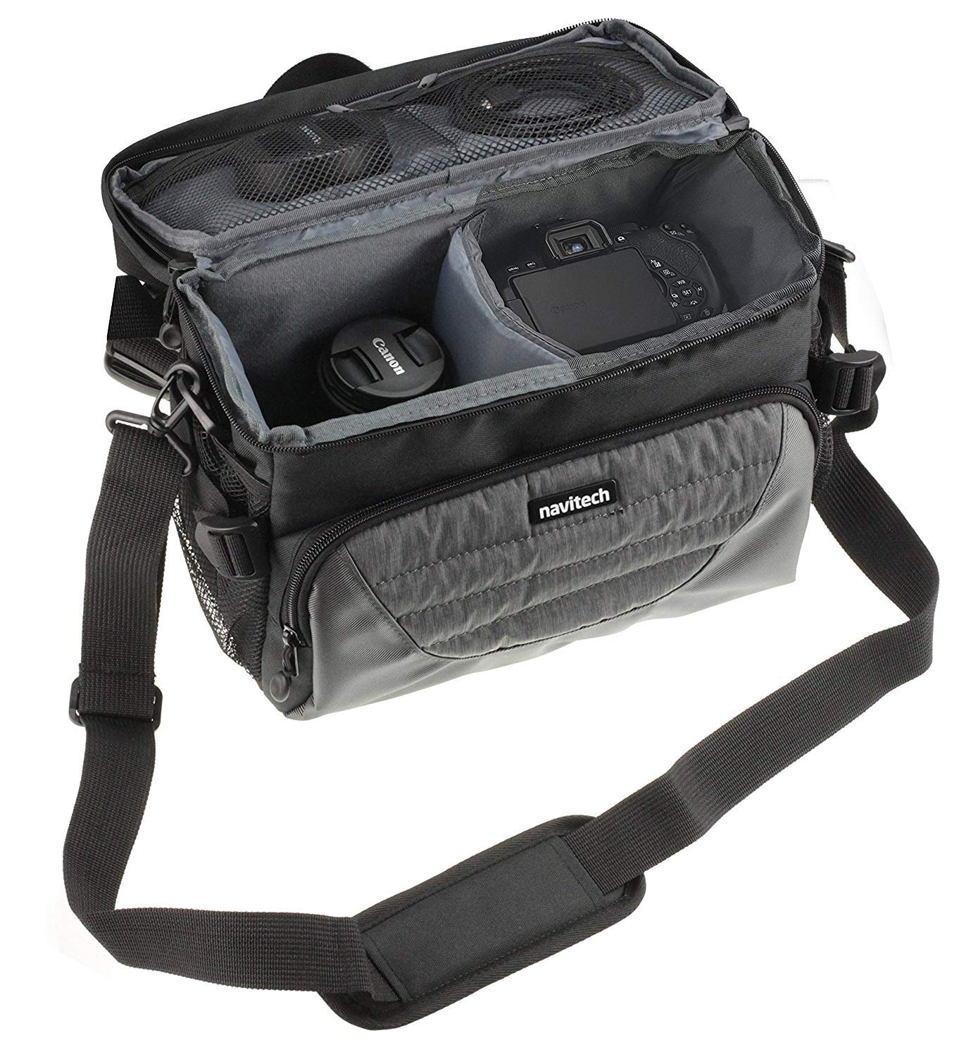 Navitech Grey Shoulder Camera Bag for FUJIFILM GFX 50S - Durable DSLR Camera Case with Padded Protection - Perfect for Travel, Street Photography & Outdoor Shooting
